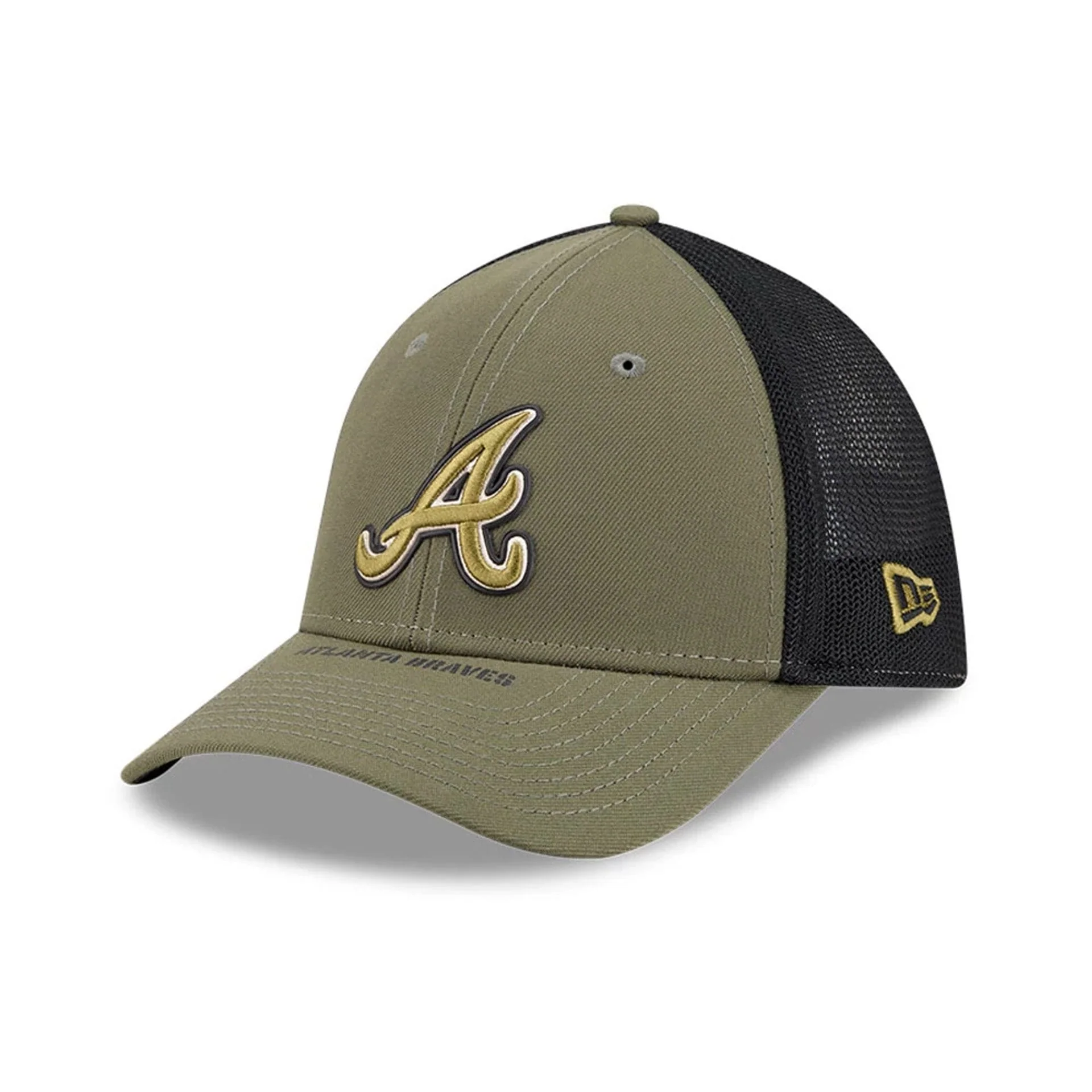 Braves MLB Armed Forces Day 2026 Green 39THIRTY M-Crown Stretch Fit Cap - Image 3