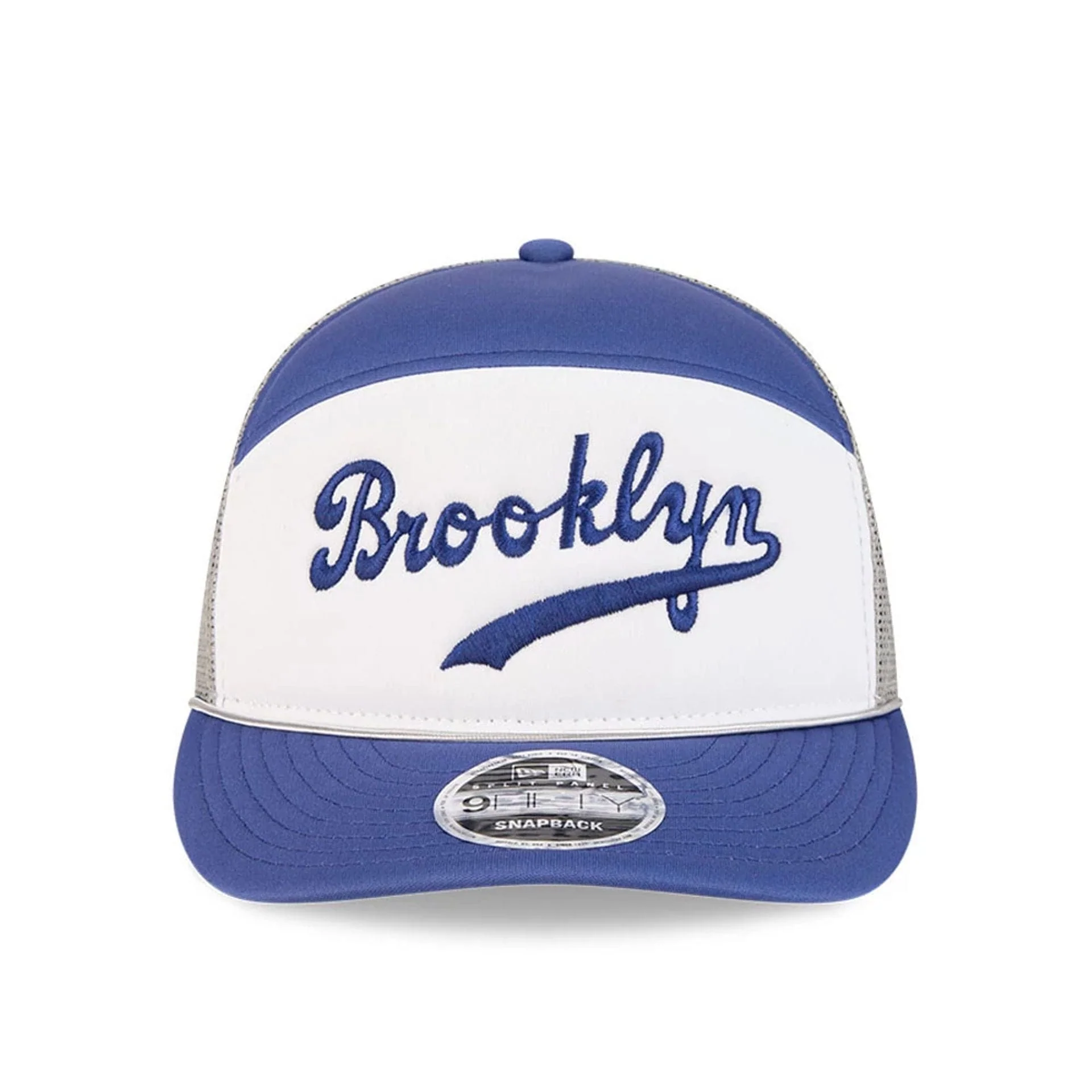 Brooklyn Dodgers MLB Blocked Dark Blue 9FIFTY Split Panel Snapback Cap - Image 3