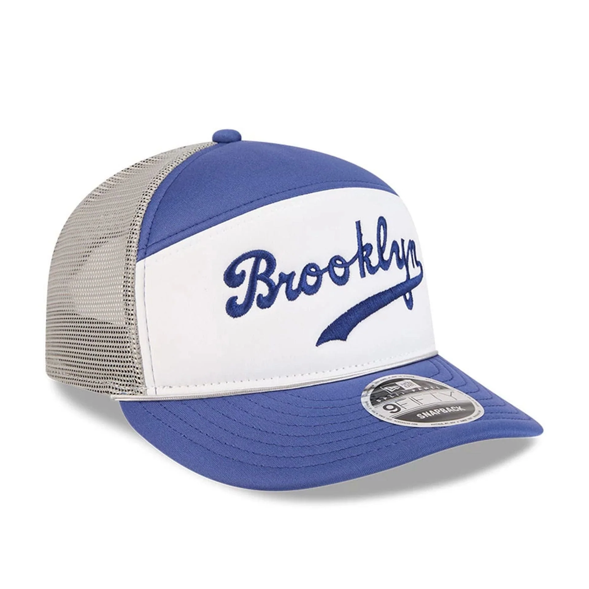 Brooklyn Dodgers MLB Blocked Dark Blue 9FIFTY Split Panel Snapback Cap - Image 4