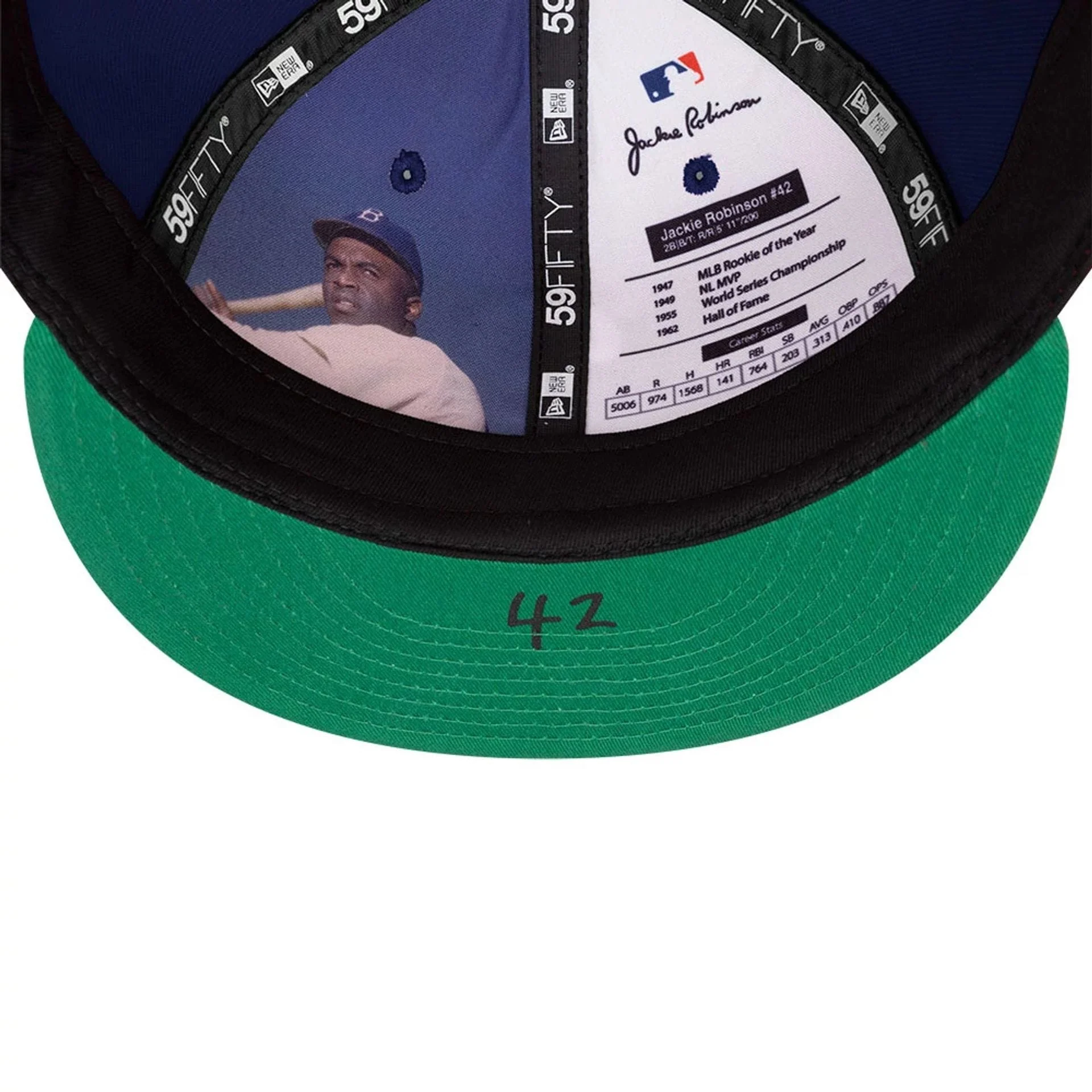 Brooklyn Dodgers MLB Jackie Robinson Navy 59FIFTY Fitted Cap - Image 8