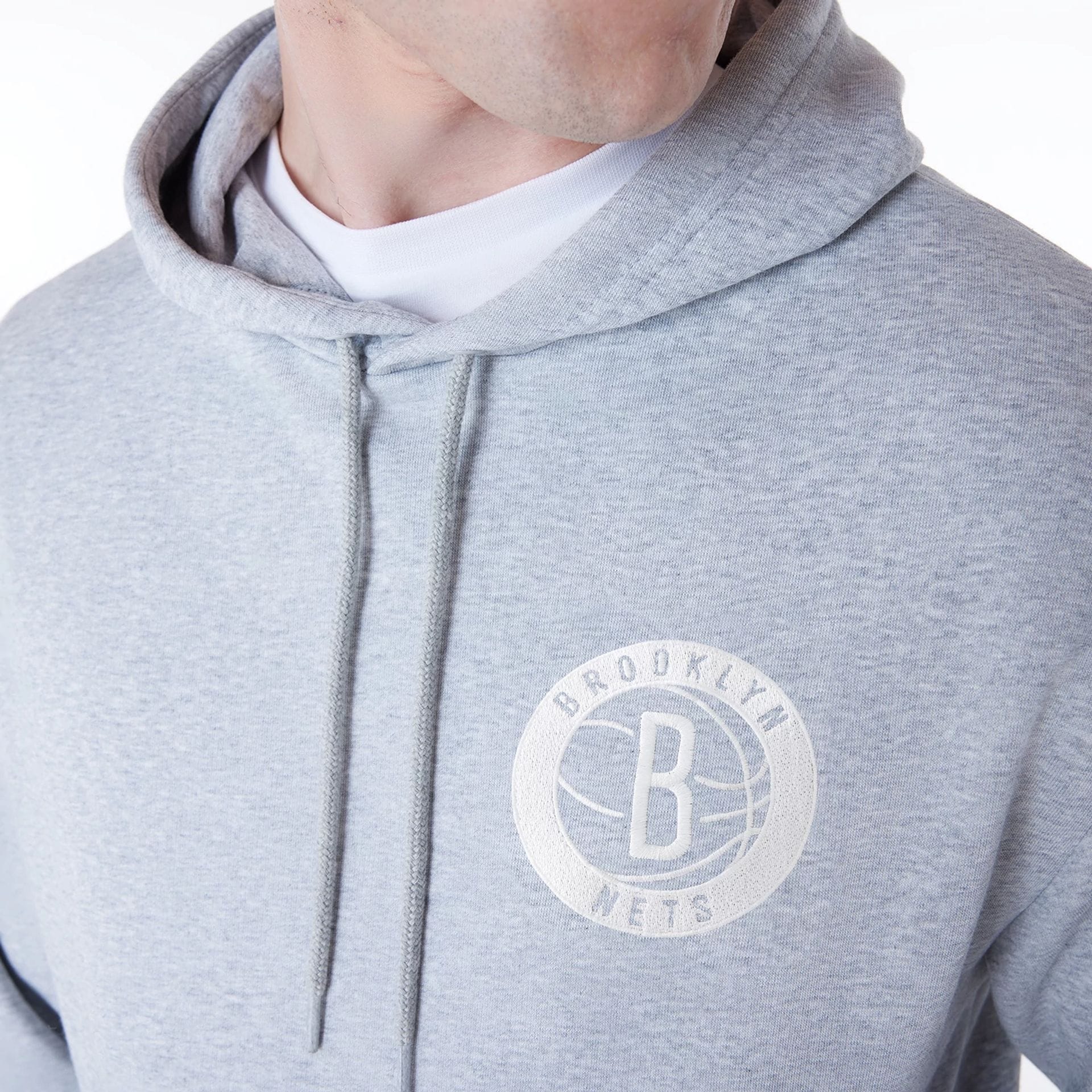 Brooklyn Nets NBA League Essential Grey Oversized Pullover Hoodie - Image 8