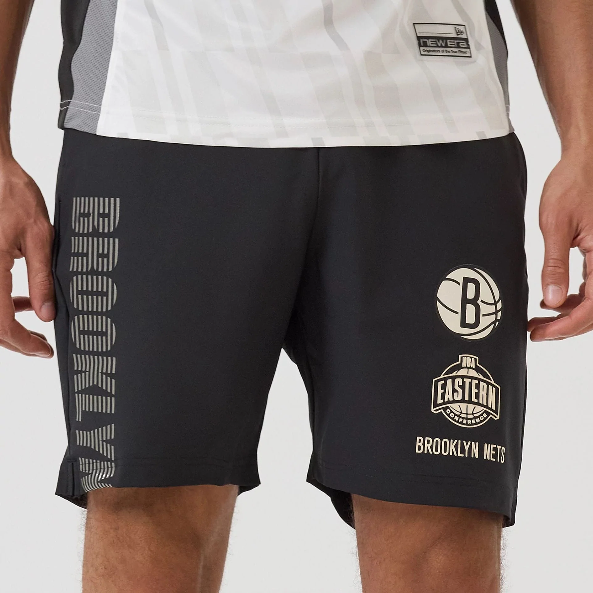 Brooklyn Nets NBA Match Black Oversized Shorts - Image 4