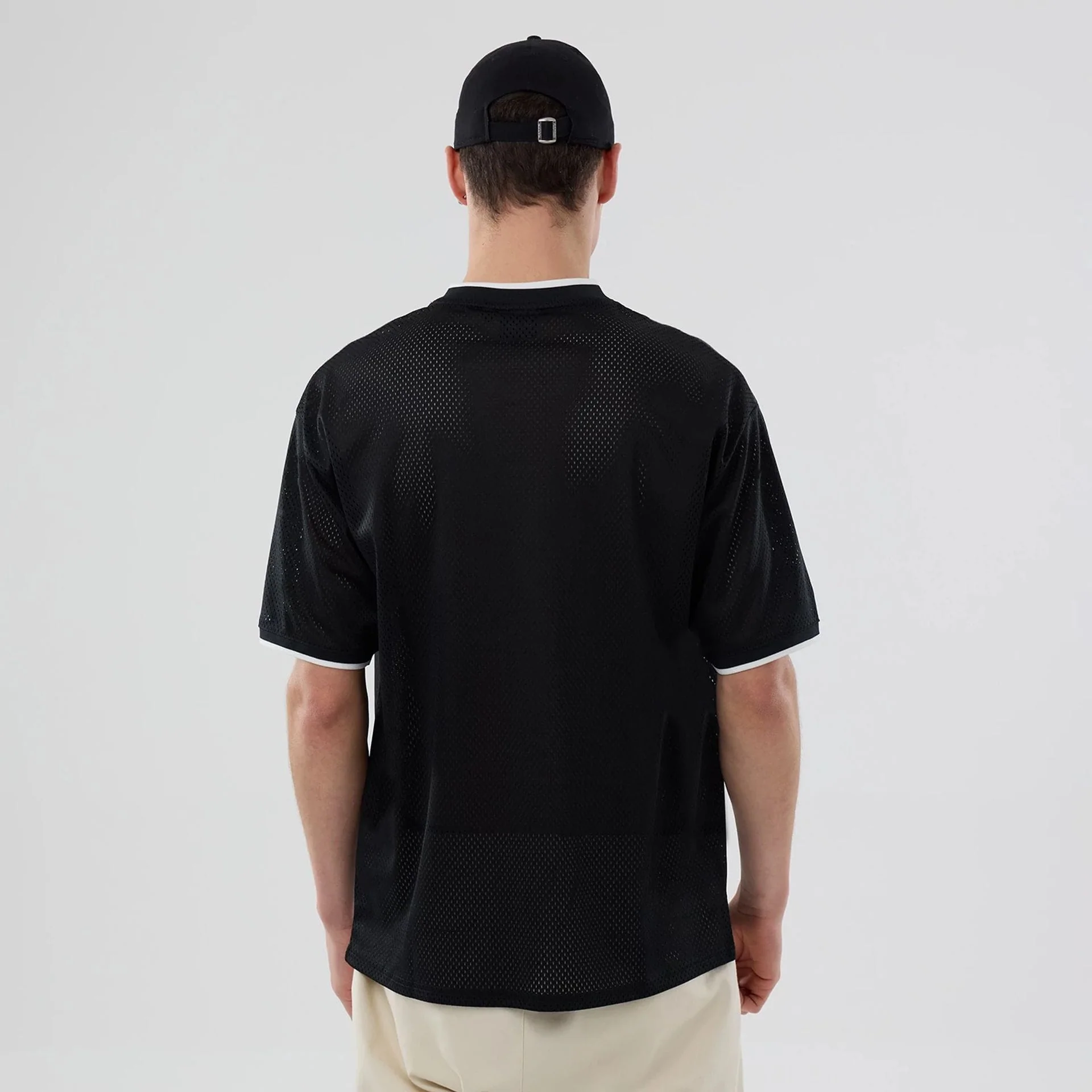 Brooklyn Nets NBA Mesh Black Oversized T-Shirt - Image 2