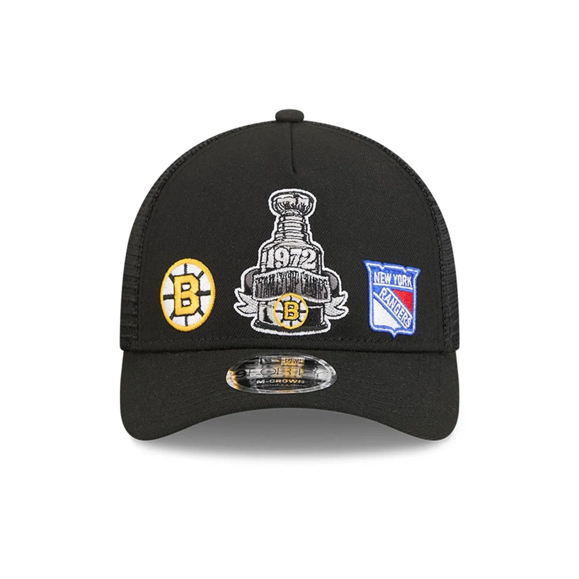 Bruins NHL Stanley Cup Black 9FORTY M-Crown A-Frame Trucker Adjustable Cap - Image 3