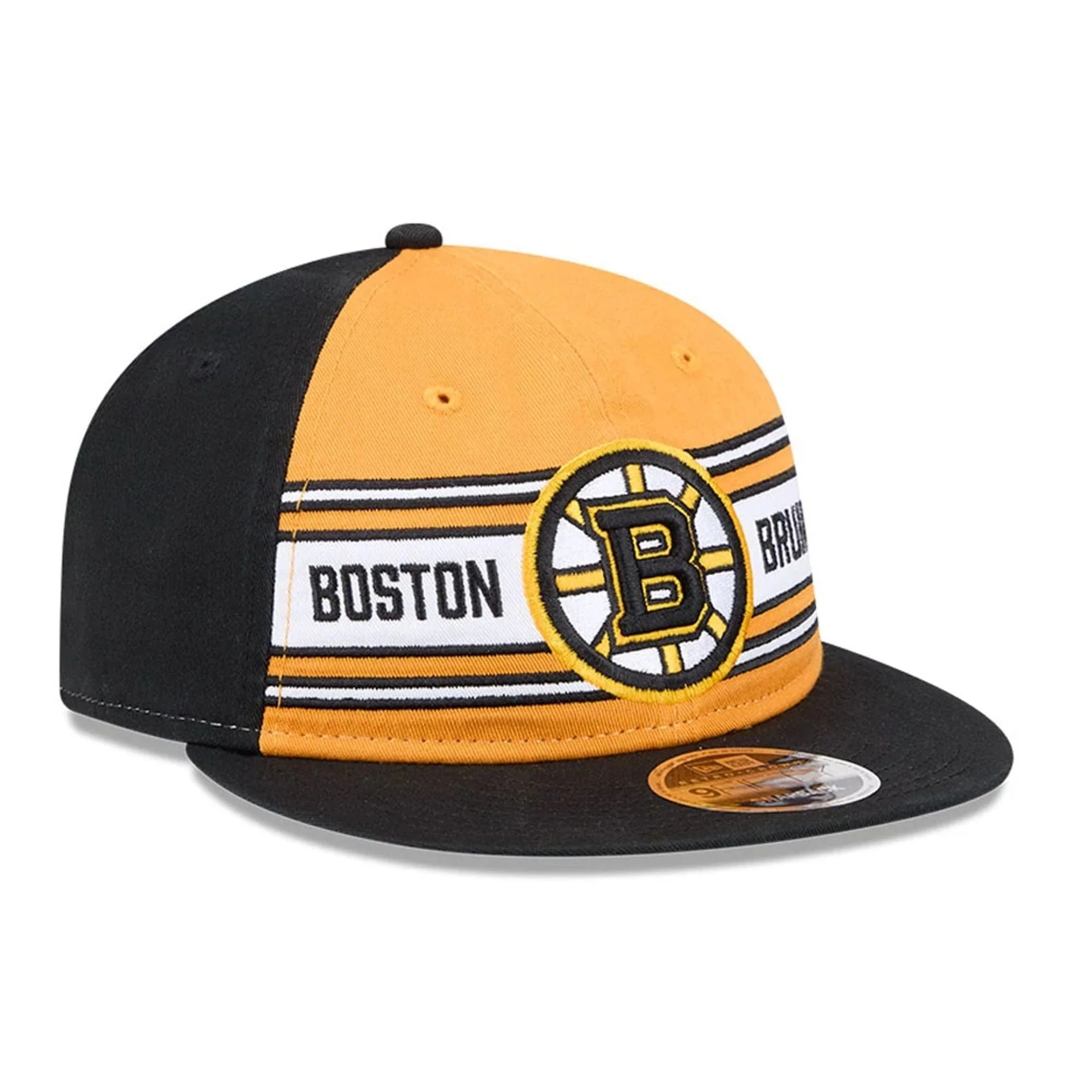 Bruins NHL Team Stripes Black Retro Crown 9FIFTY Adjustable Cap - Image 3