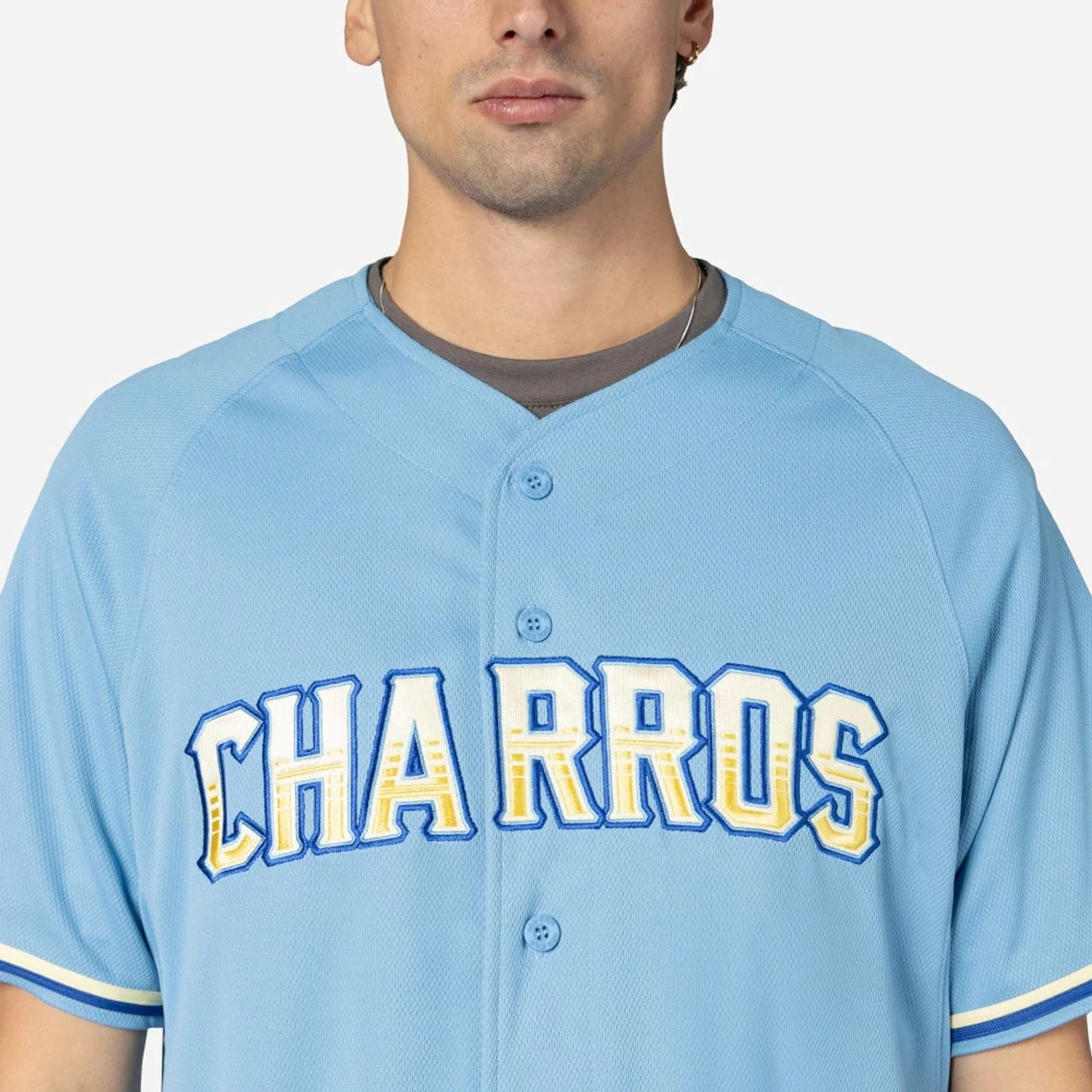 Charros De Jalisco Mexico LMB On Field Pastel Blue On-Field Jersey - Image 3