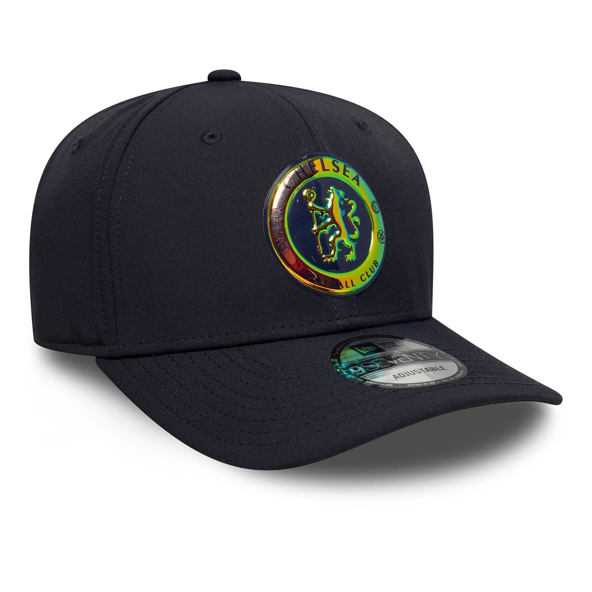 Chelsea FC Lion Crest Iridescent Navy 9SEVENTY Stretch Snap Cap - Image 3