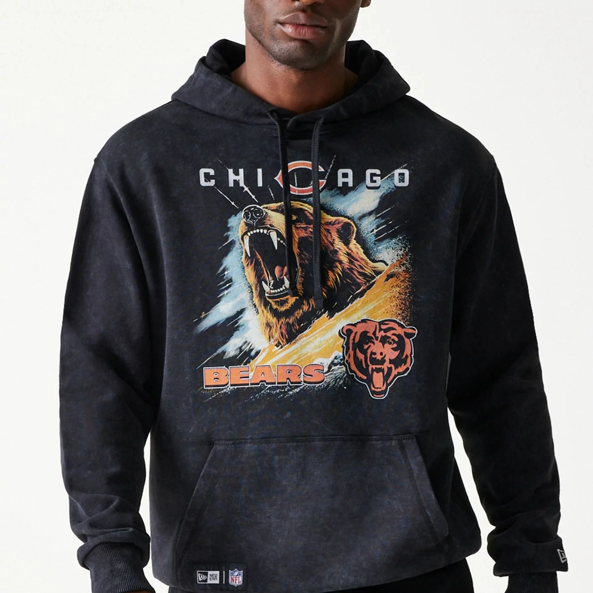Chicago Bears NFL Games Premium Apparel Black Oversized Pullover Hoodie - Image 2