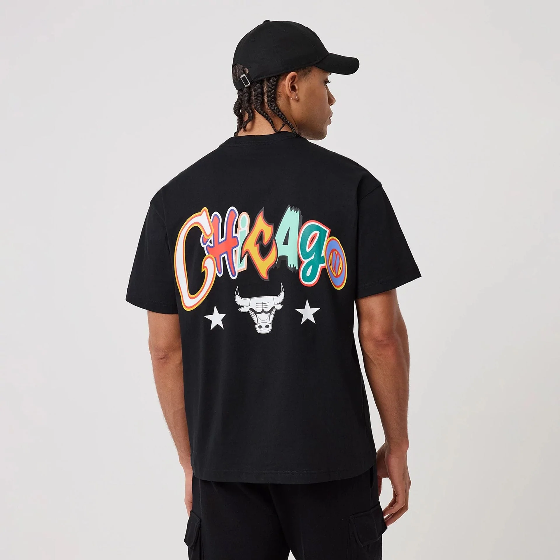 Chicago Bulls MLB Word Art Black T-Shirt - Image 2