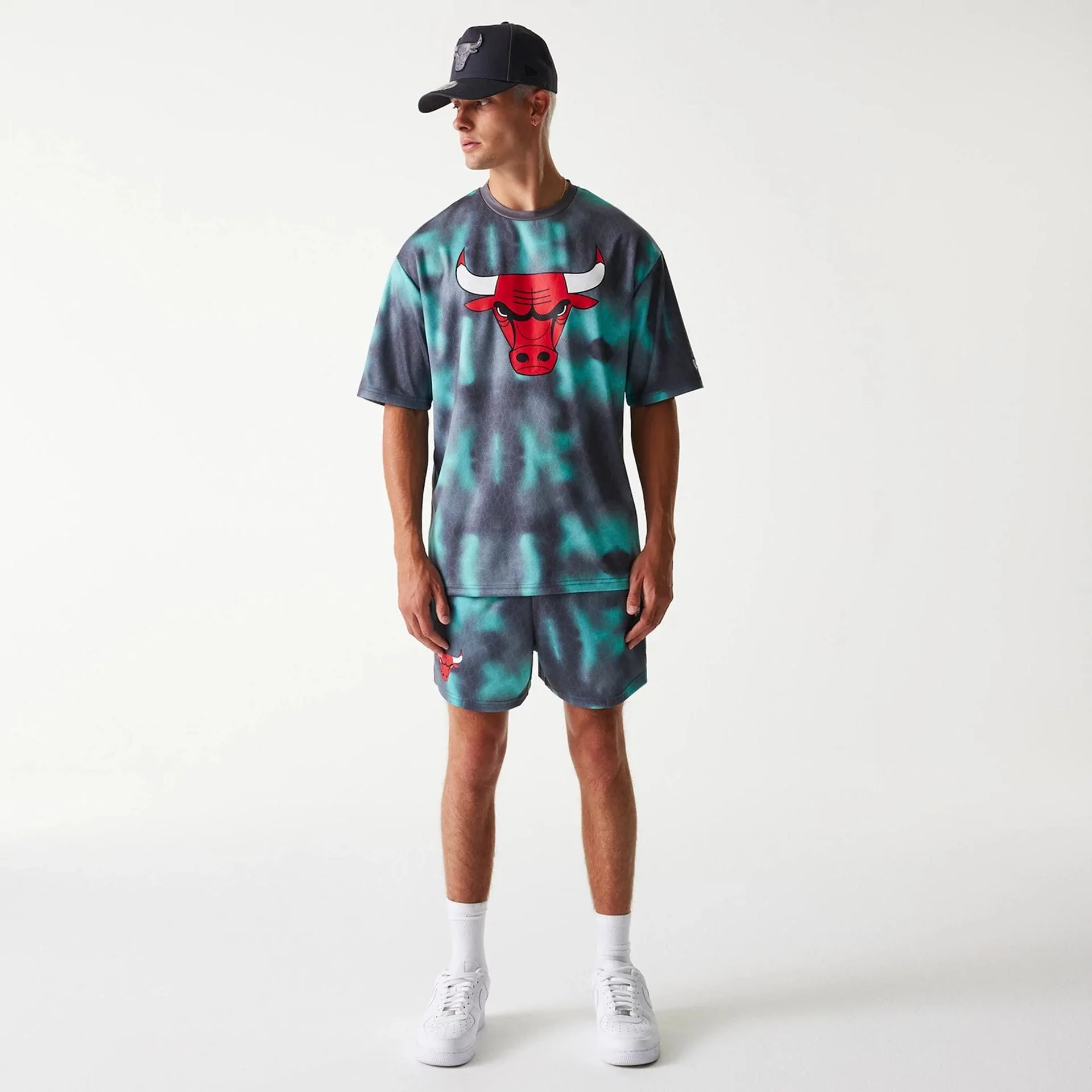 Chicago Bulls NBA All Over Print Green Oversized T-Shirt - Image 8
