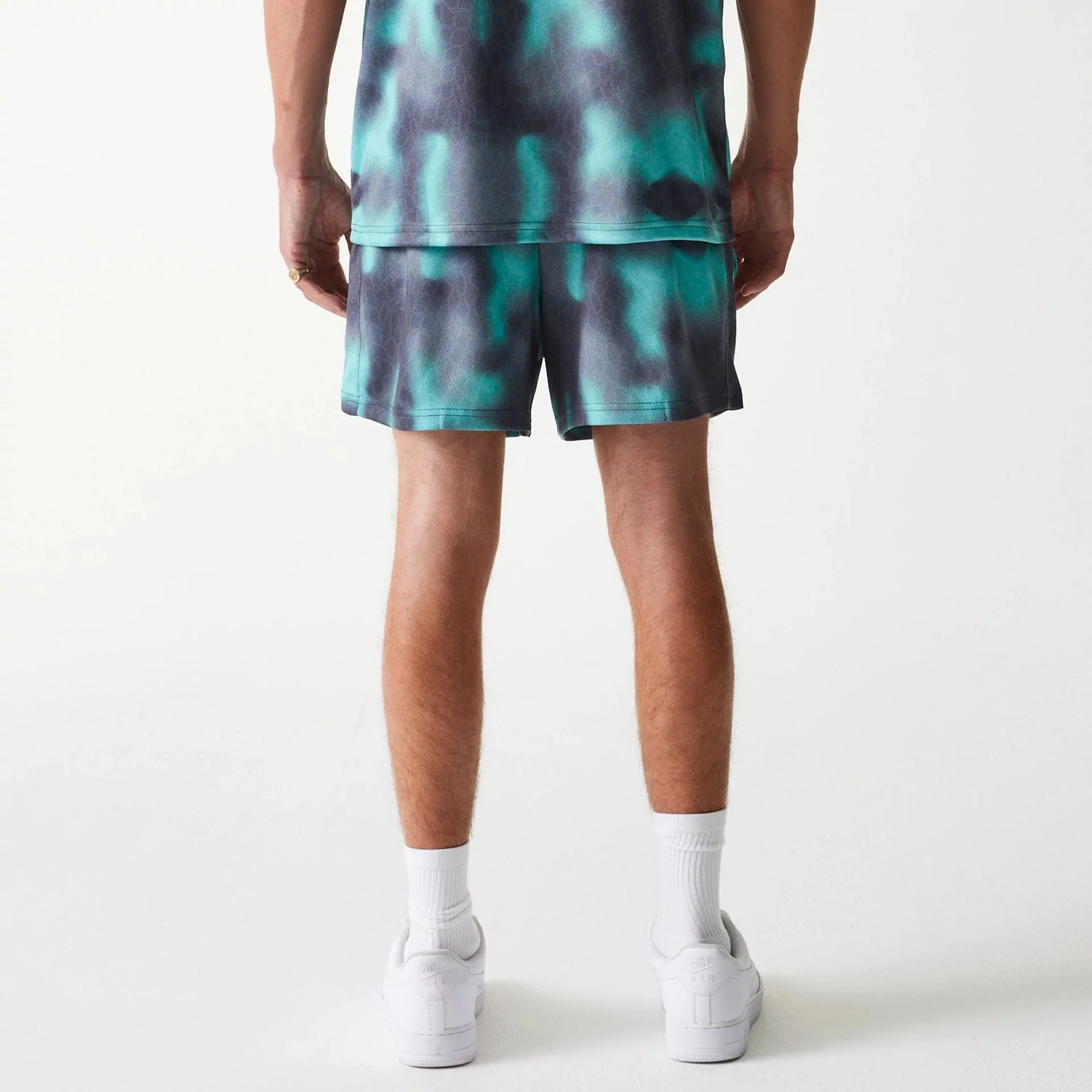Chicago Bulls NBA All Over Print Green Shorts - Image 2