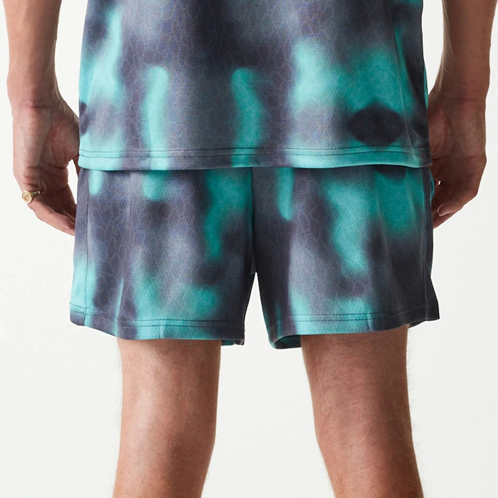 Chicago Bulls NBA All Over Print Green Shorts - Image 7