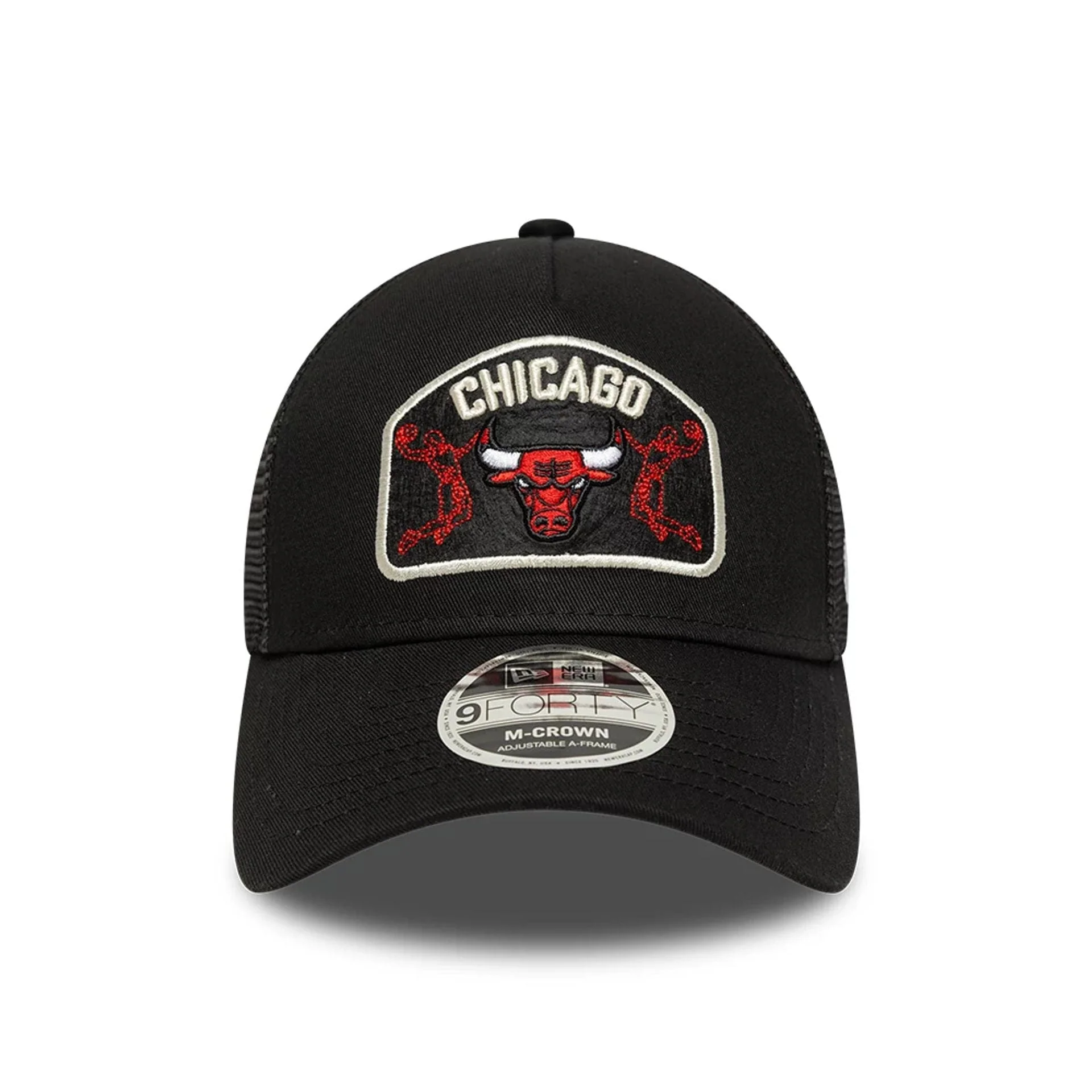 Chicago Bulls NBA Black 9FORTY M-Crown A-Frame Trucker Adjustable Cap - Image 2
