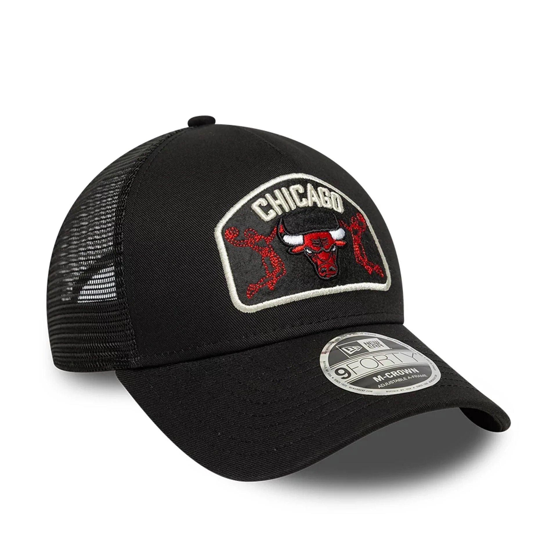 Chicago Bulls NBA Black 9FORTY M-Crown A-Frame Trucker Adjustable Cap - Image 3