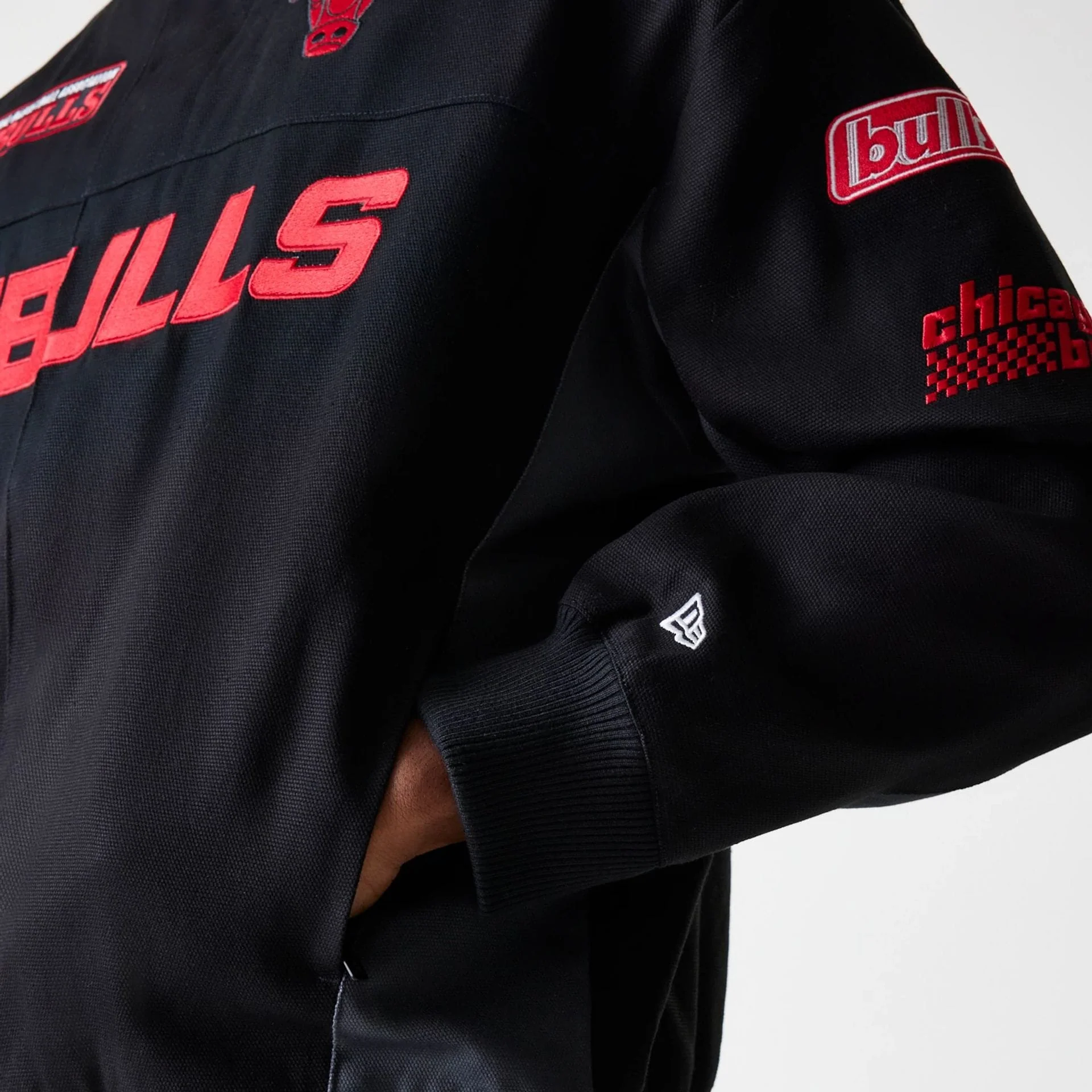 Chicago Bulls NBA Black Motorsports Jacket - Image 5
