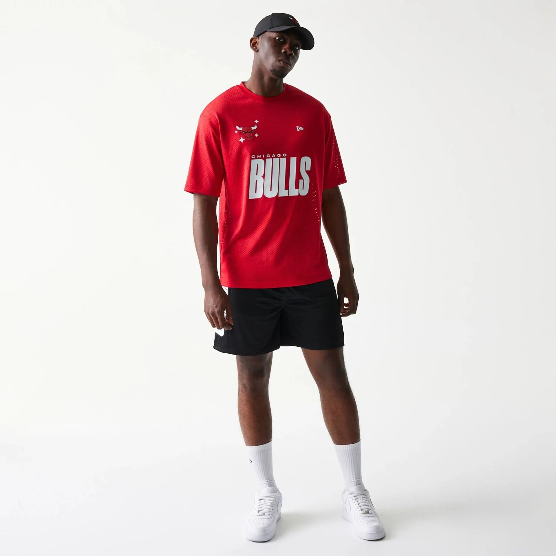 Chicago Bulls NBA Graphic Mesh Red T-Shirt - Image 8