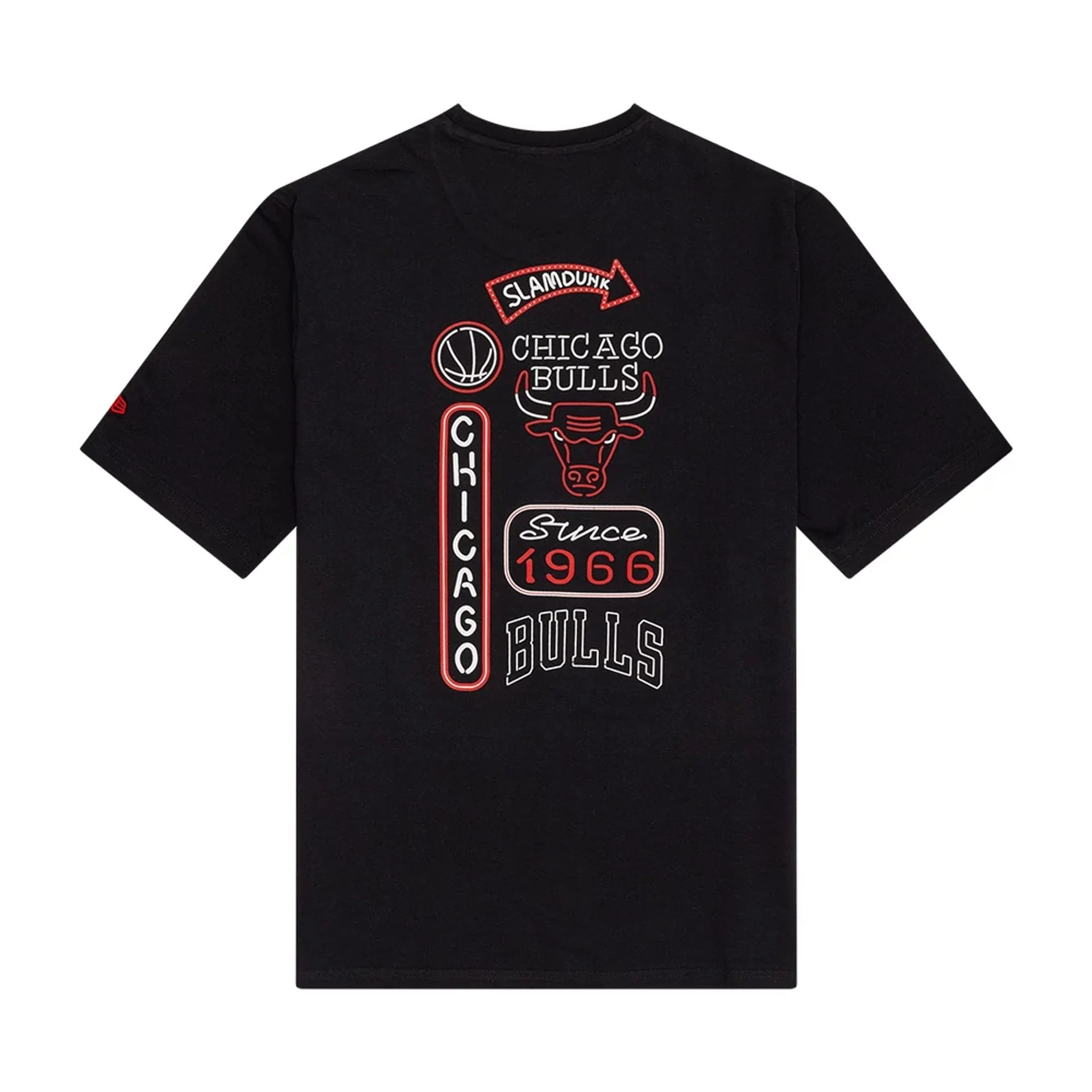 Chicago Bulls NBA Neon Graphic Black T-Shirt - Image 2