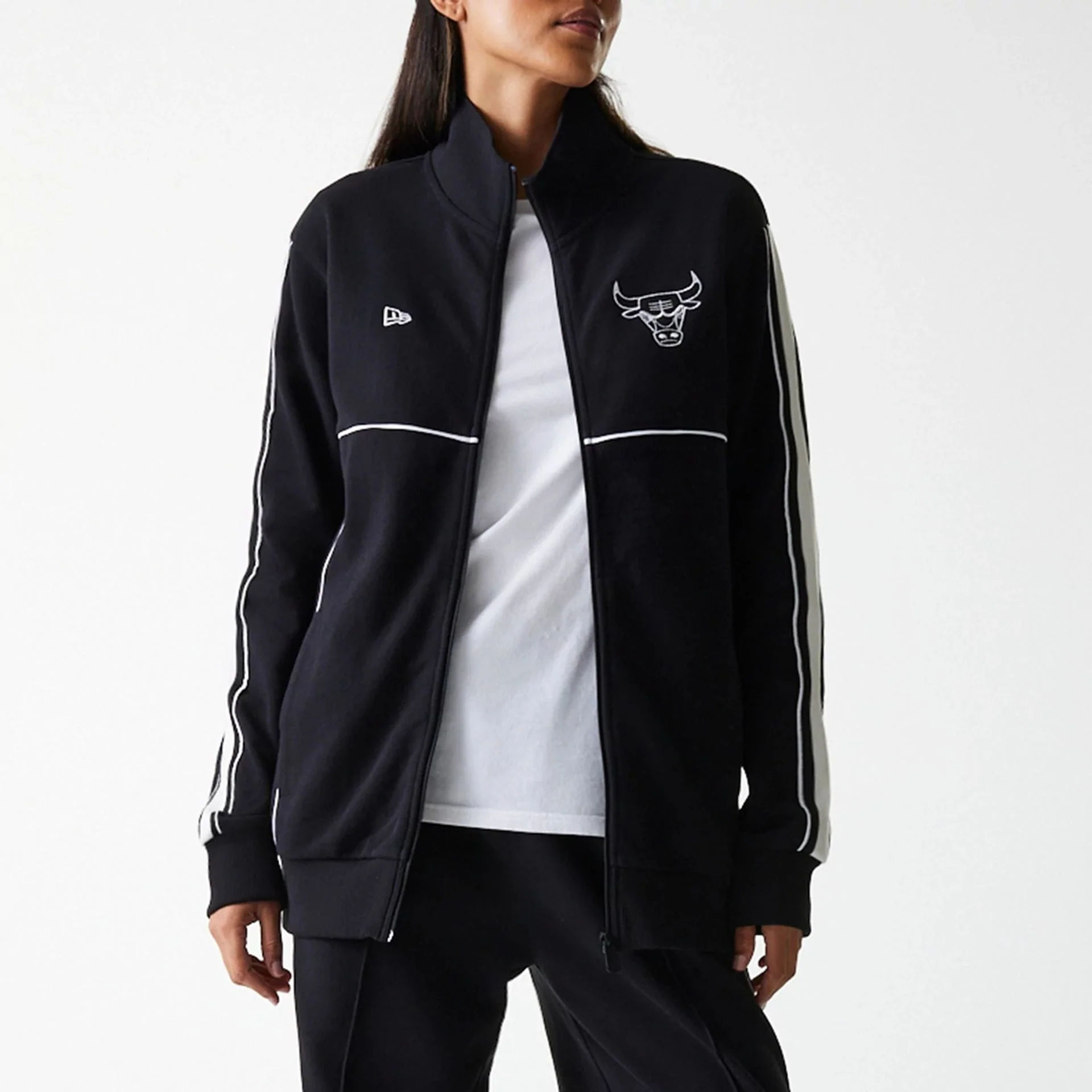 Chicago Bulls NBA Outline Black Track Jacket - Image 5