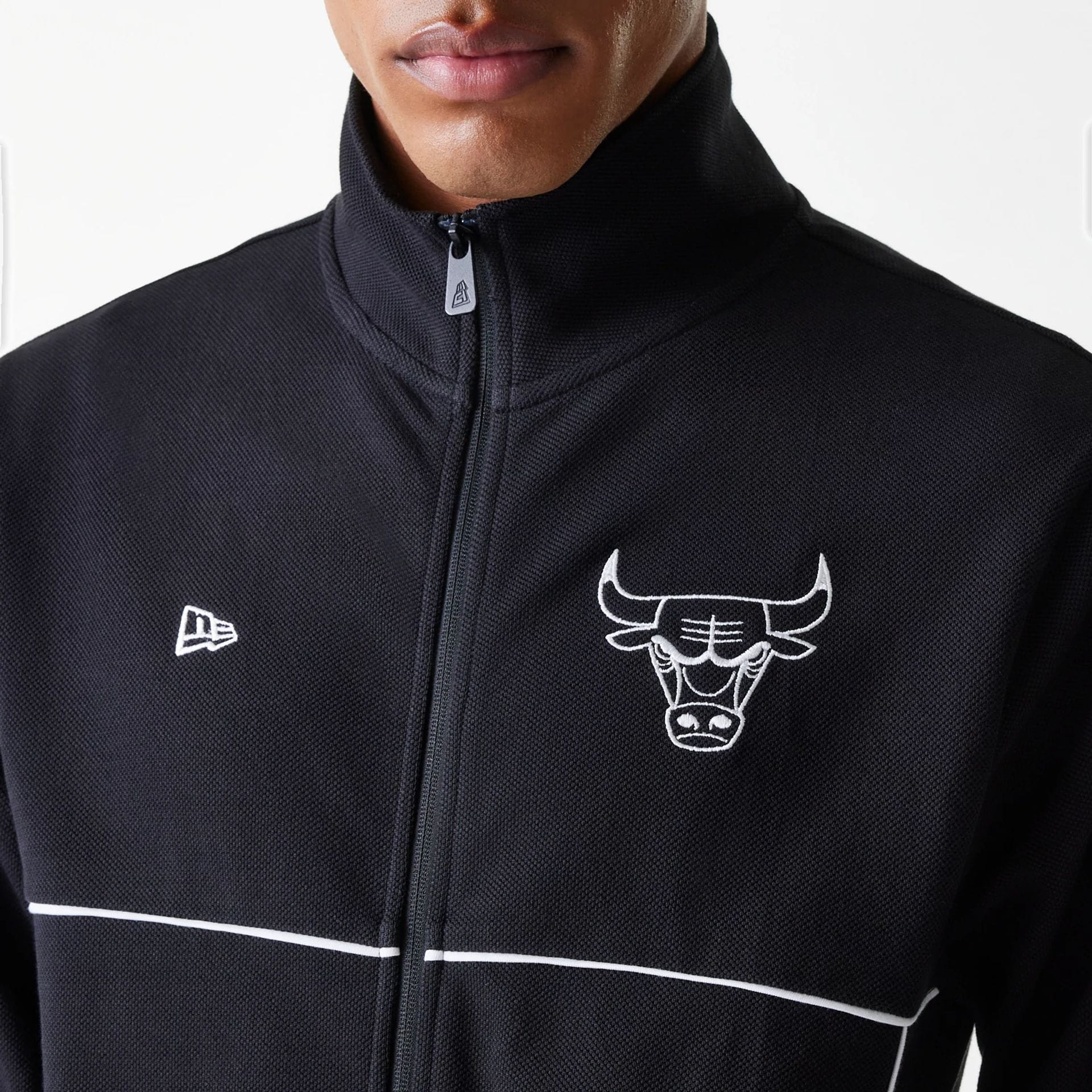 Chicago Bulls NBA Outline Black Track Jacket - Image 7