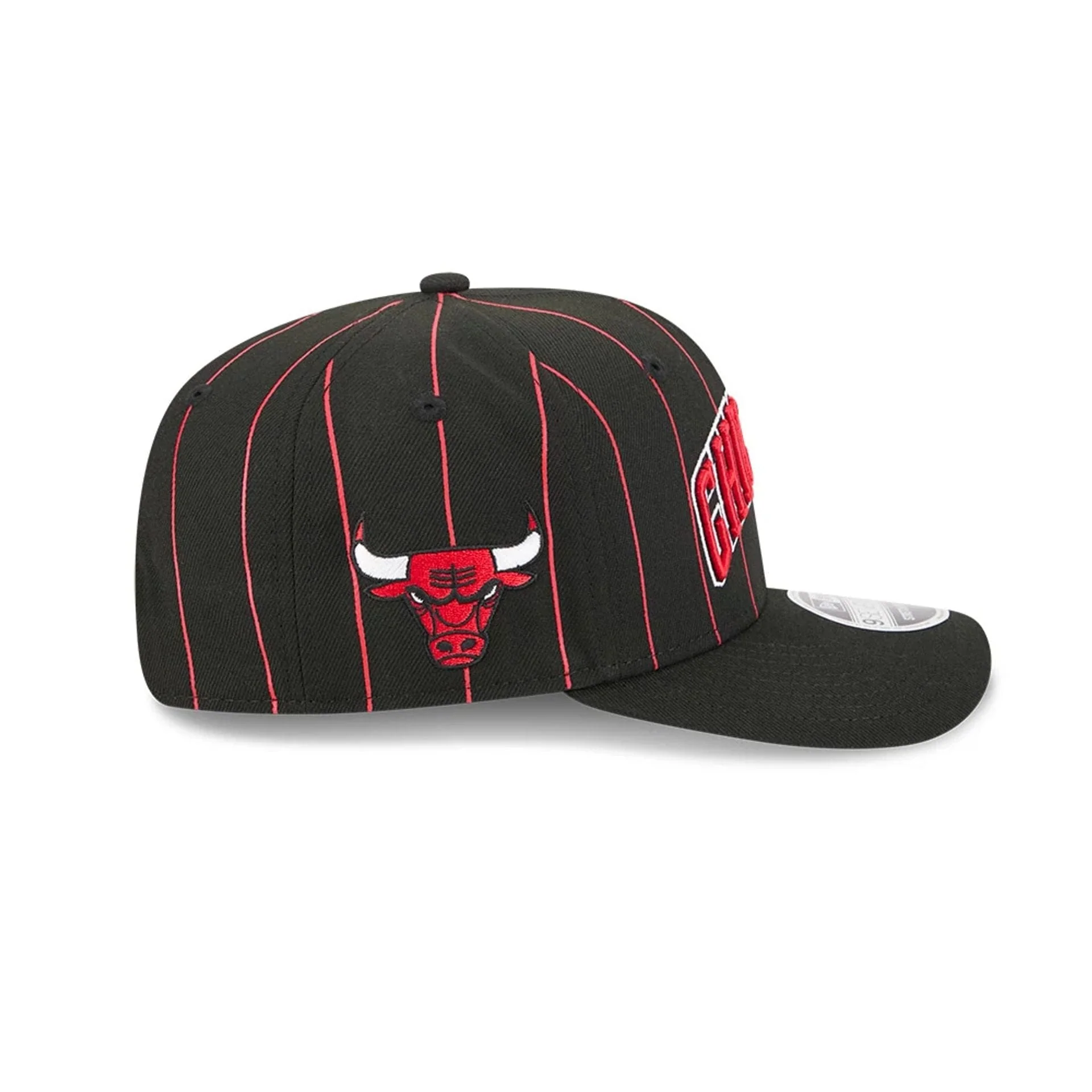 Chicago Bulls NBA Statement Black 9SEVENTY Stretch Snap Adjustable Cap - Image 5