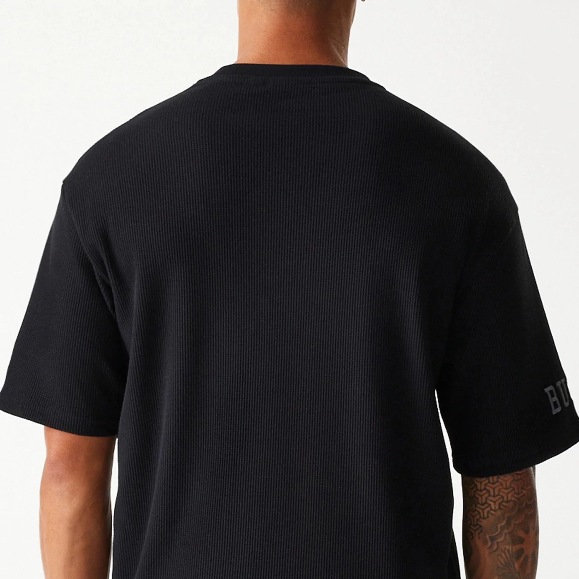 Chicago Bulls NBA Waffle Black Oversized T-Shirt - Image 7