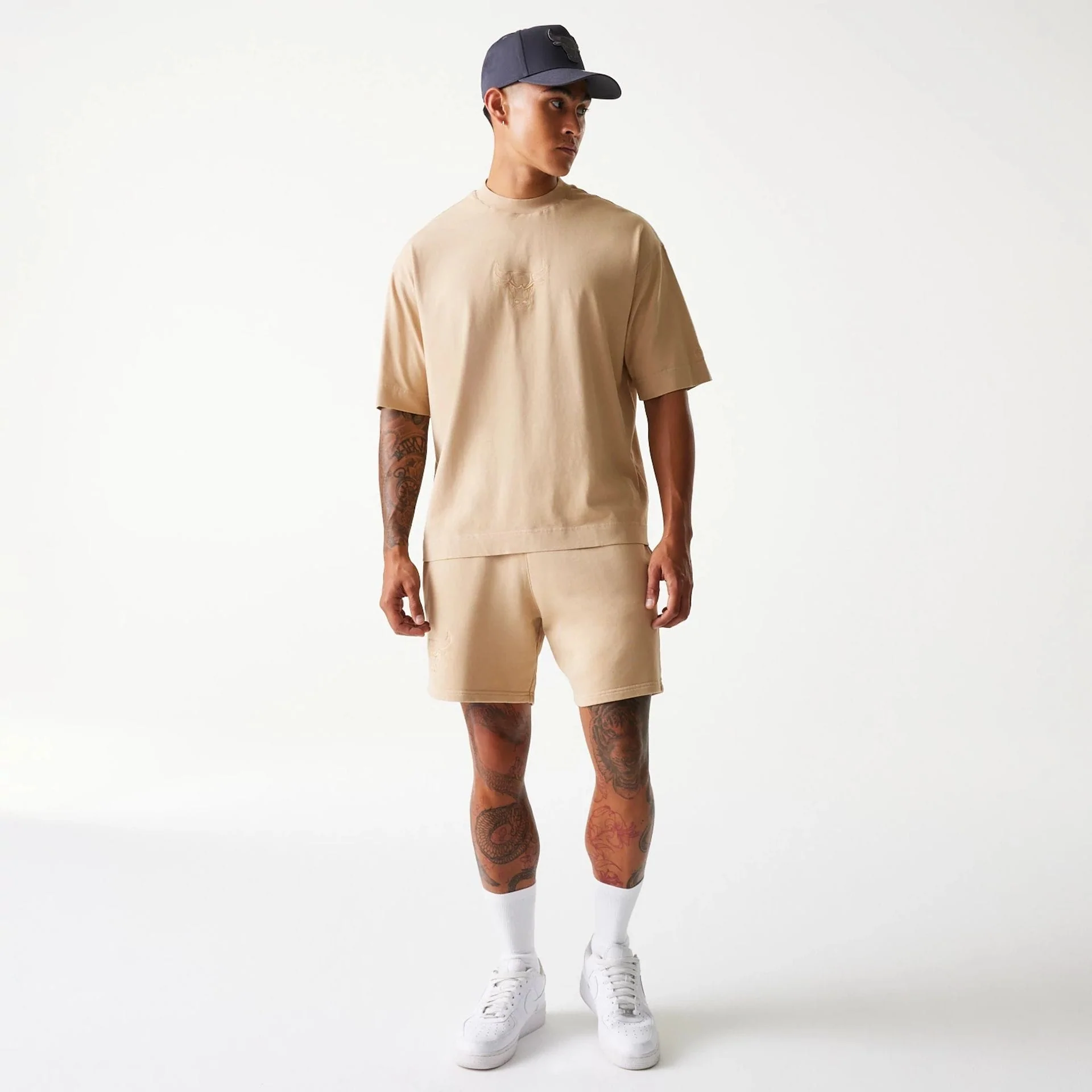 Chicago Bulls NBA Washed Beige Box T-Shirt - Image 8