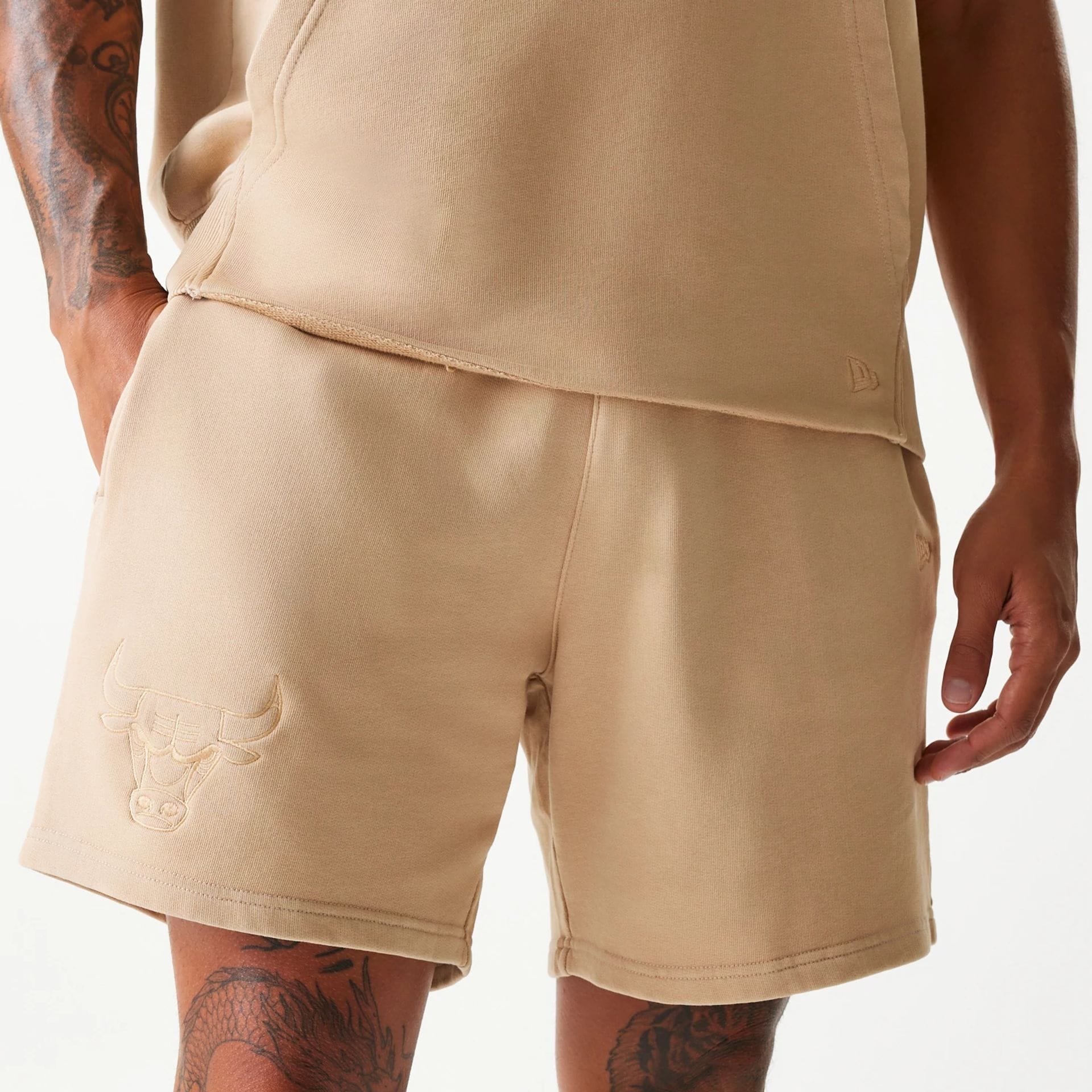 Chicago Bulls NBA Washed Beige Shorts - Image 4