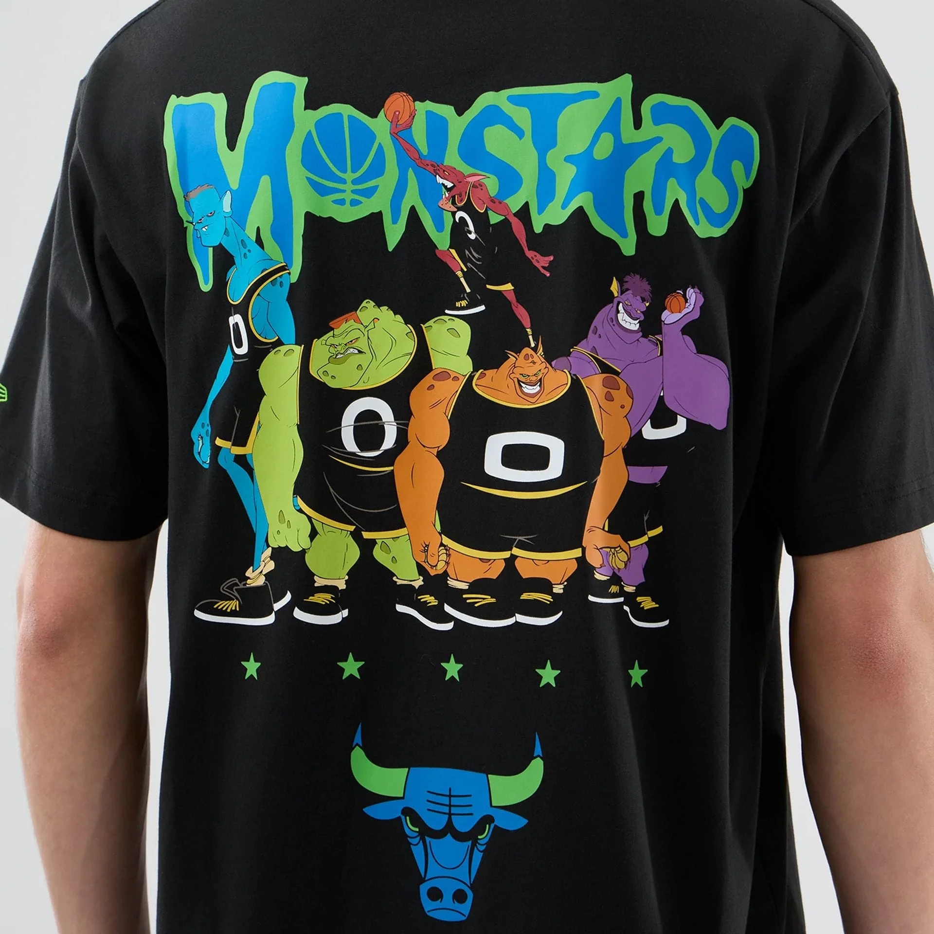 Chicago Bulls Space Jam 2 X NBA Black T-Shirt - Image 4