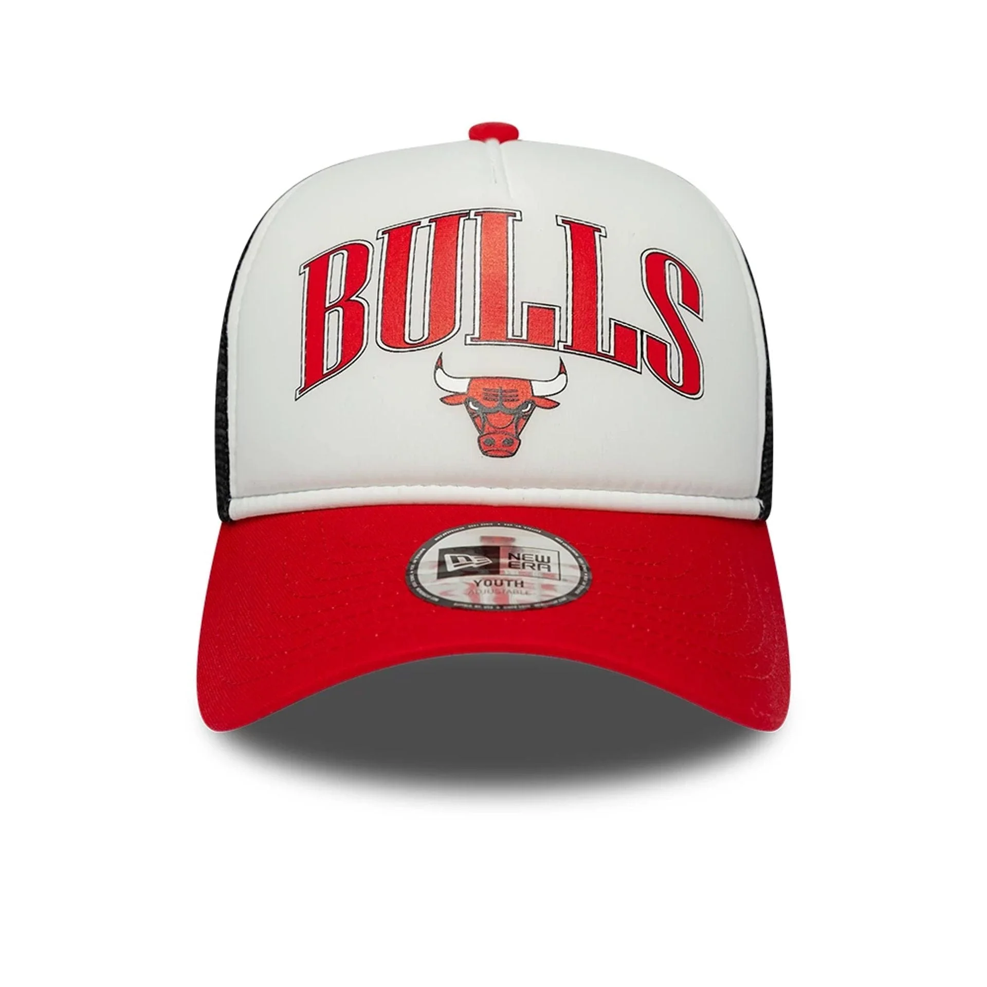 Chicago Bulls Youth NBA Retro Red 9FORTY A-Frame Trucker Cap - Image 2