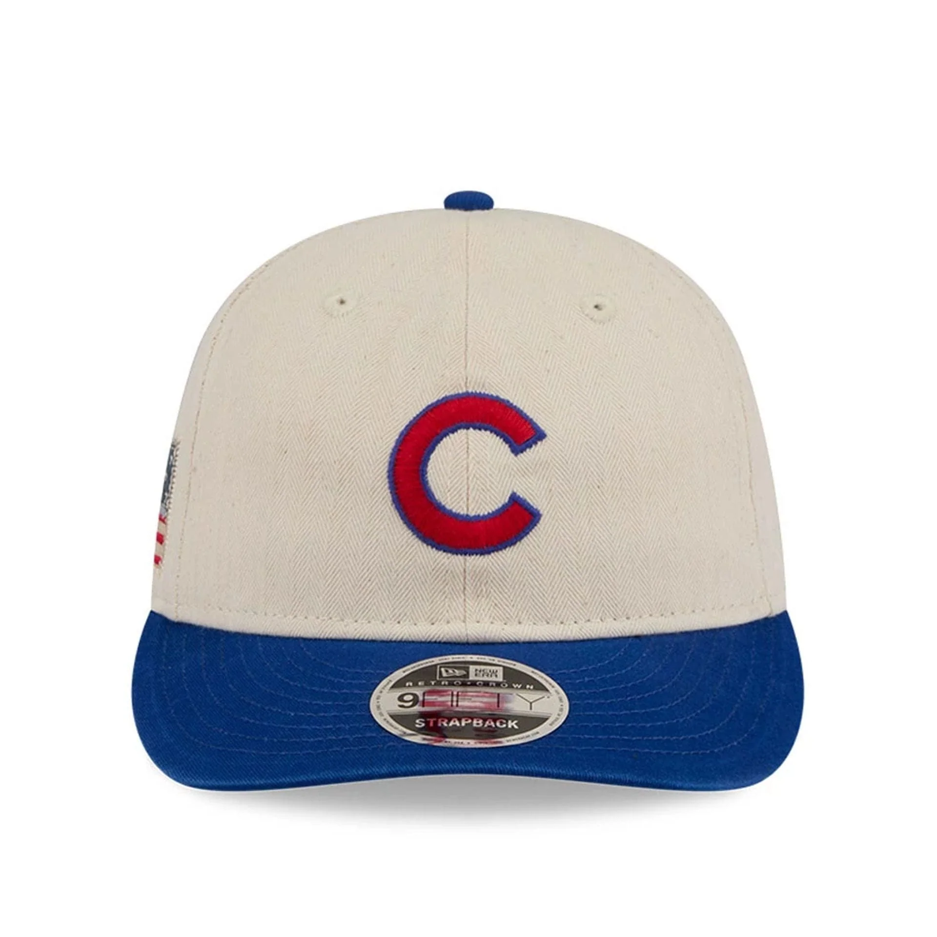 Chicago Cubs MLB Americana Herringbone White Retro Crown 9FIFTY Adjustable Cap - Image 4