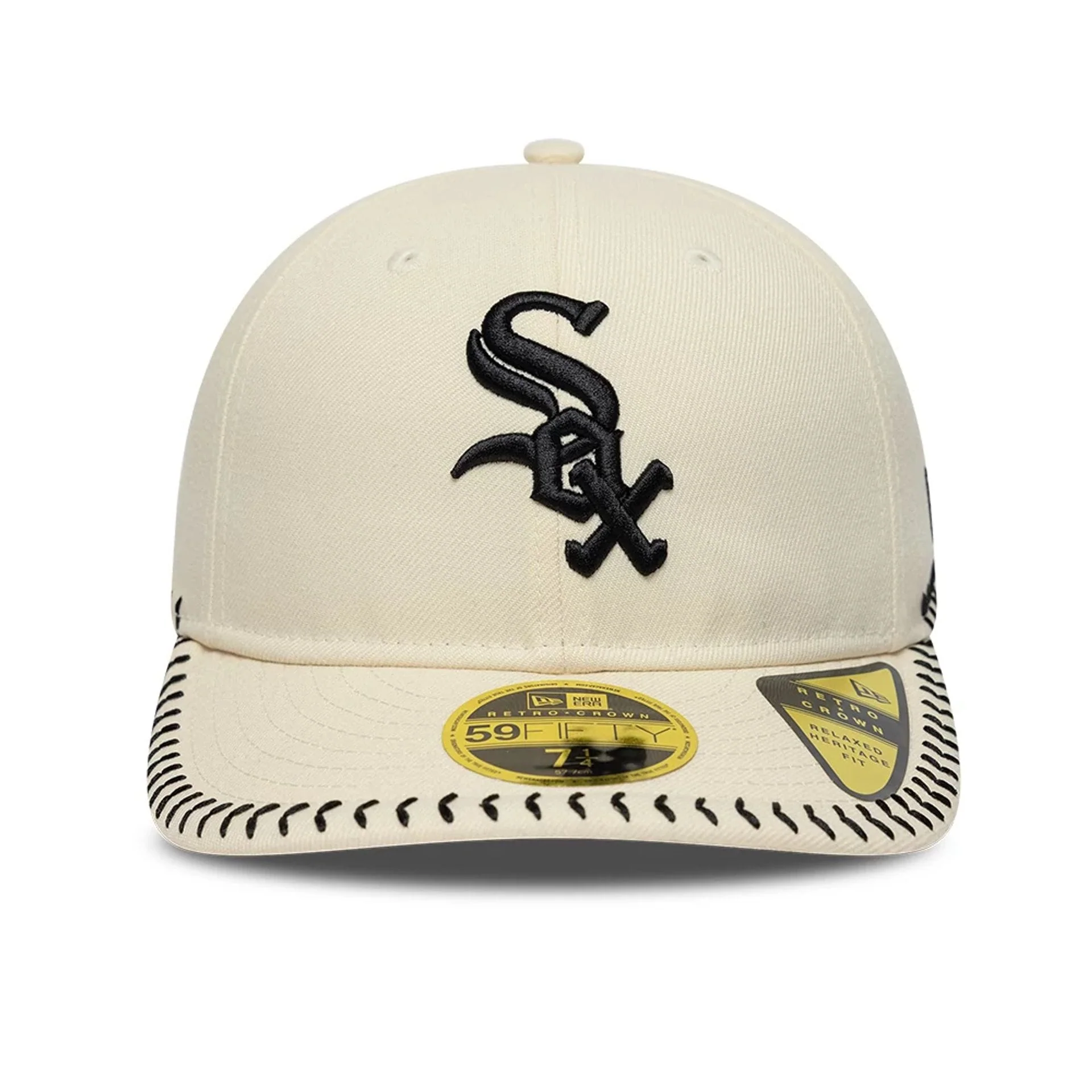Chicago White Sox MLB Baseball Stitch Cream Retro Crown 59FIFTY Fitted Cap - Image 2