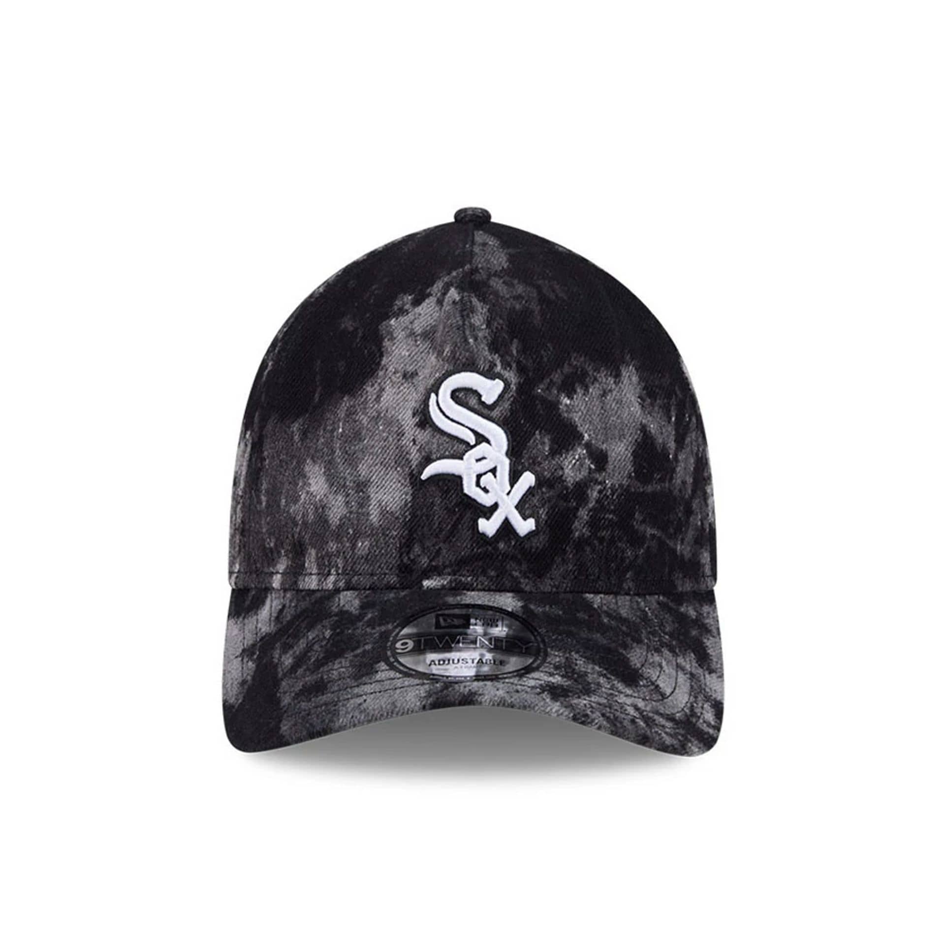 Chicago White Sox MLB Bleached Denim Black 9TWENTY A-Frame Adjustable Cap - Image 2