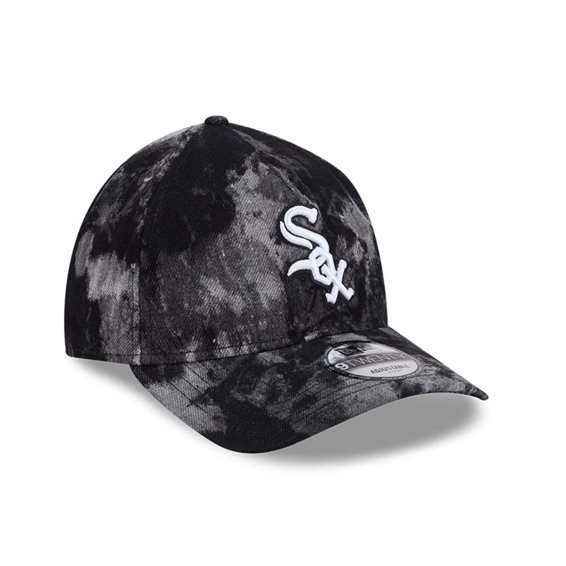 Chicago White Sox MLB Bleached Denim Black 9TWENTY A-Frame Adjustable Cap - Image 3