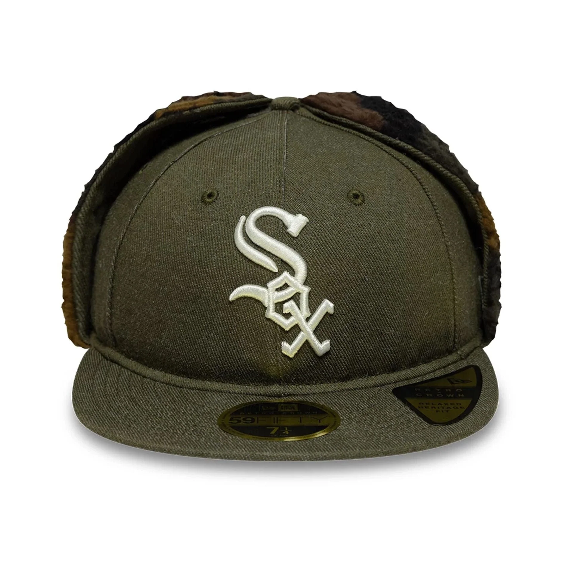 Chicago White Sox MLB Camo Green Retro Crown 59FIFTY Fitted Cap - Image 4
