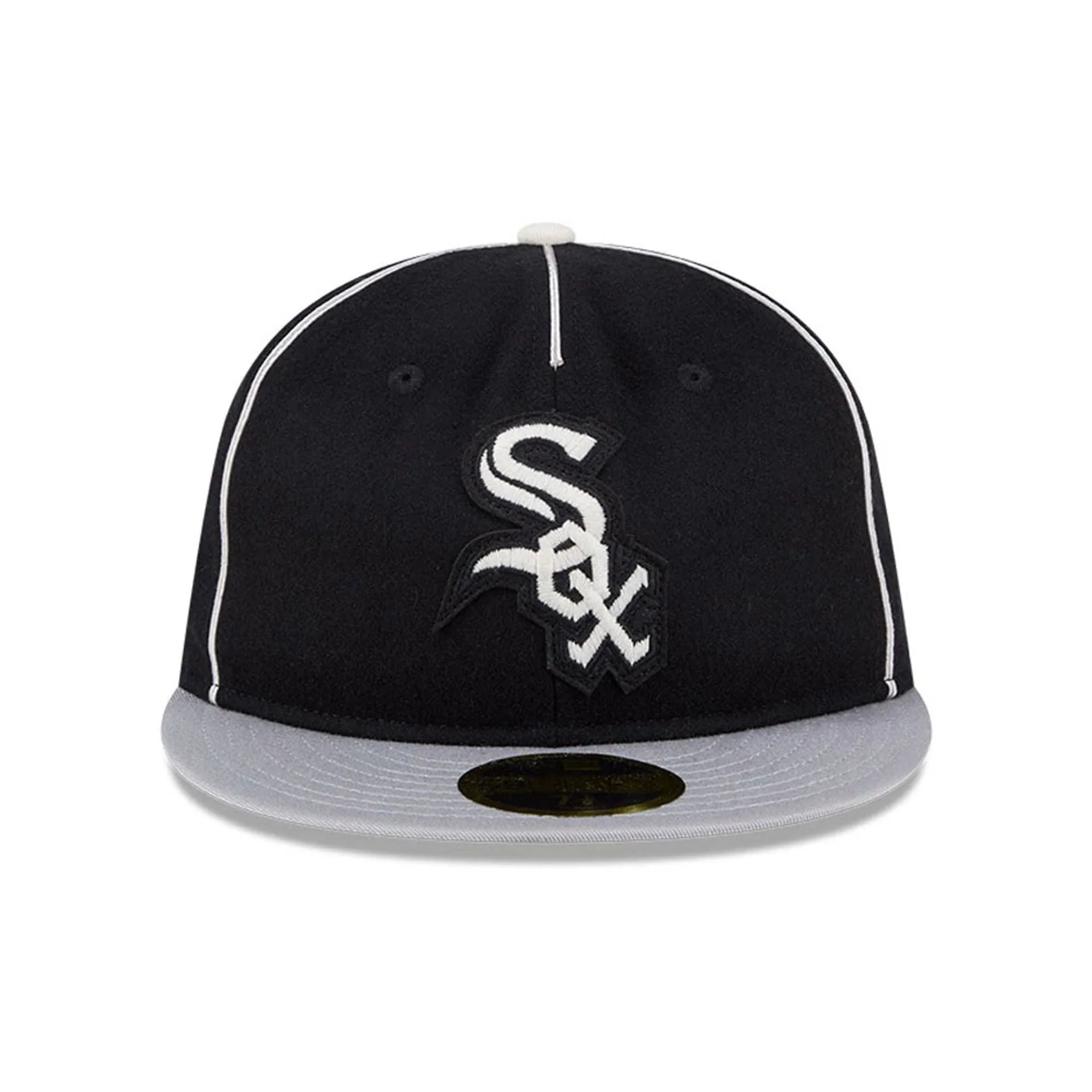 Chicago White Sox MLB Felt Logo Black Retro Crown 59FIFTY Fitted Cap - Image 3