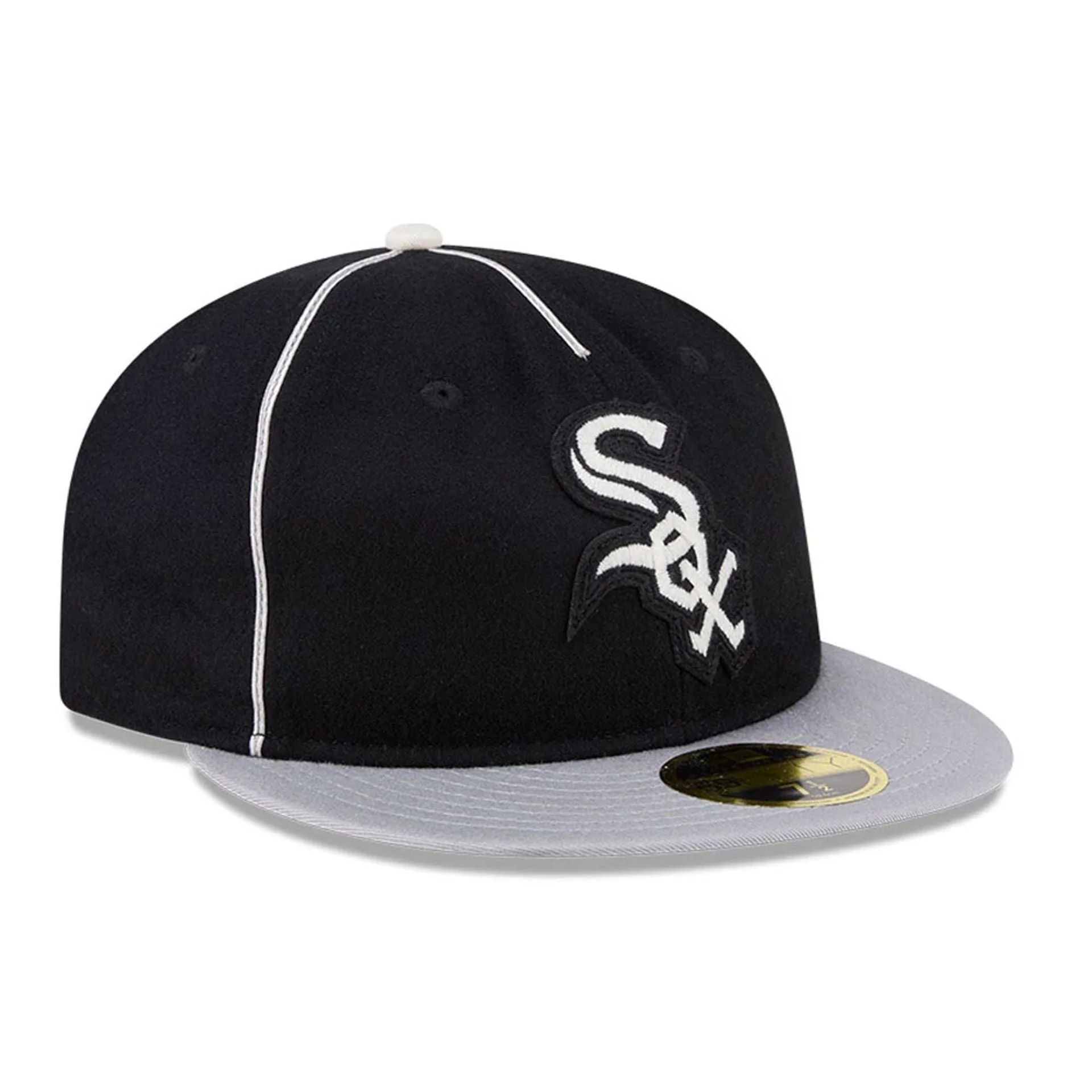 Chicago White Sox MLB Felt Logo Black Retro Crown 59FIFTY Fitted Cap - Image 4