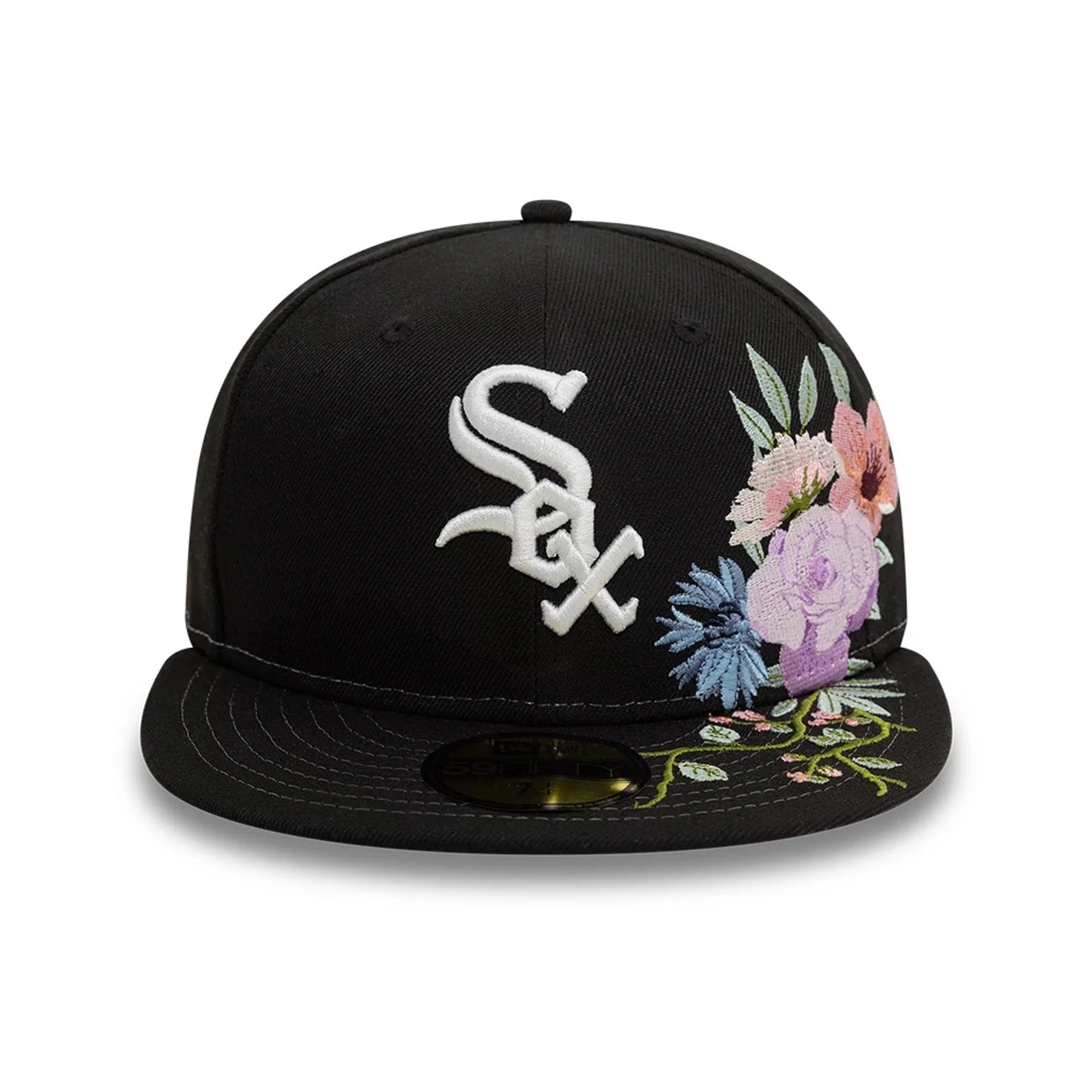 Chicago White Sox MLB Floral Black 59FIFTY Fitted Cap - Image 3