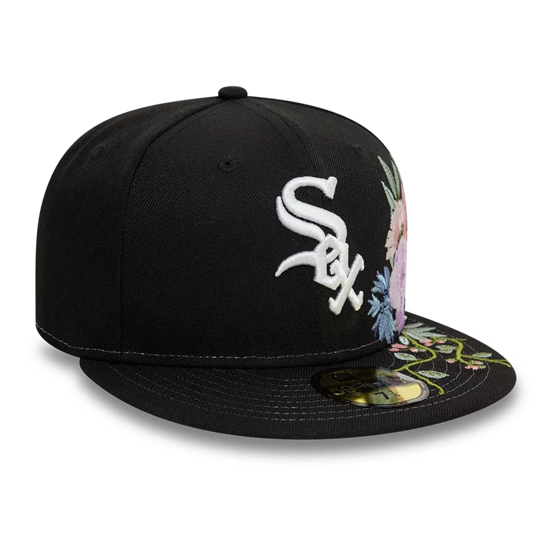 Chicago White Sox MLB Floral Black 59FIFTY Fitted Cap - Image 4