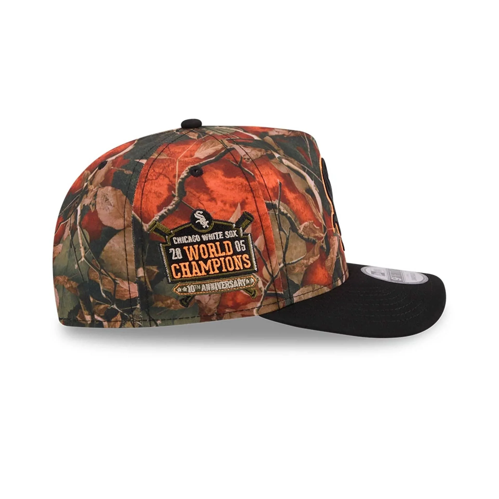 Chicago White Sox MLB Leaves Bright Orange 9FIFTY A-Frame Snapback Cap - Image 5