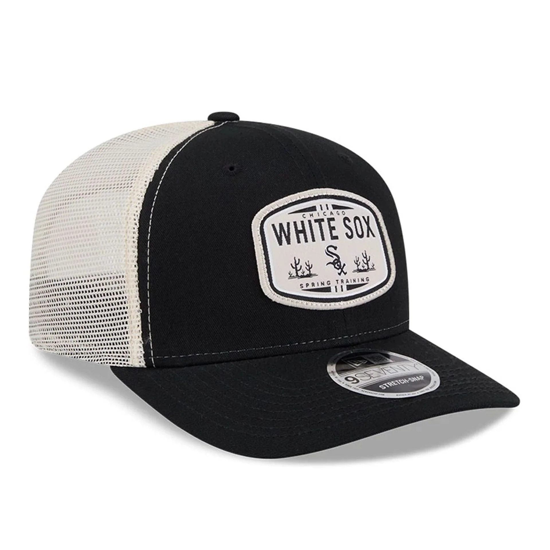 Chicago White Sox MLB Patch Black 9SEVENTY Stretch Snap Adjustable Cap - Image 4