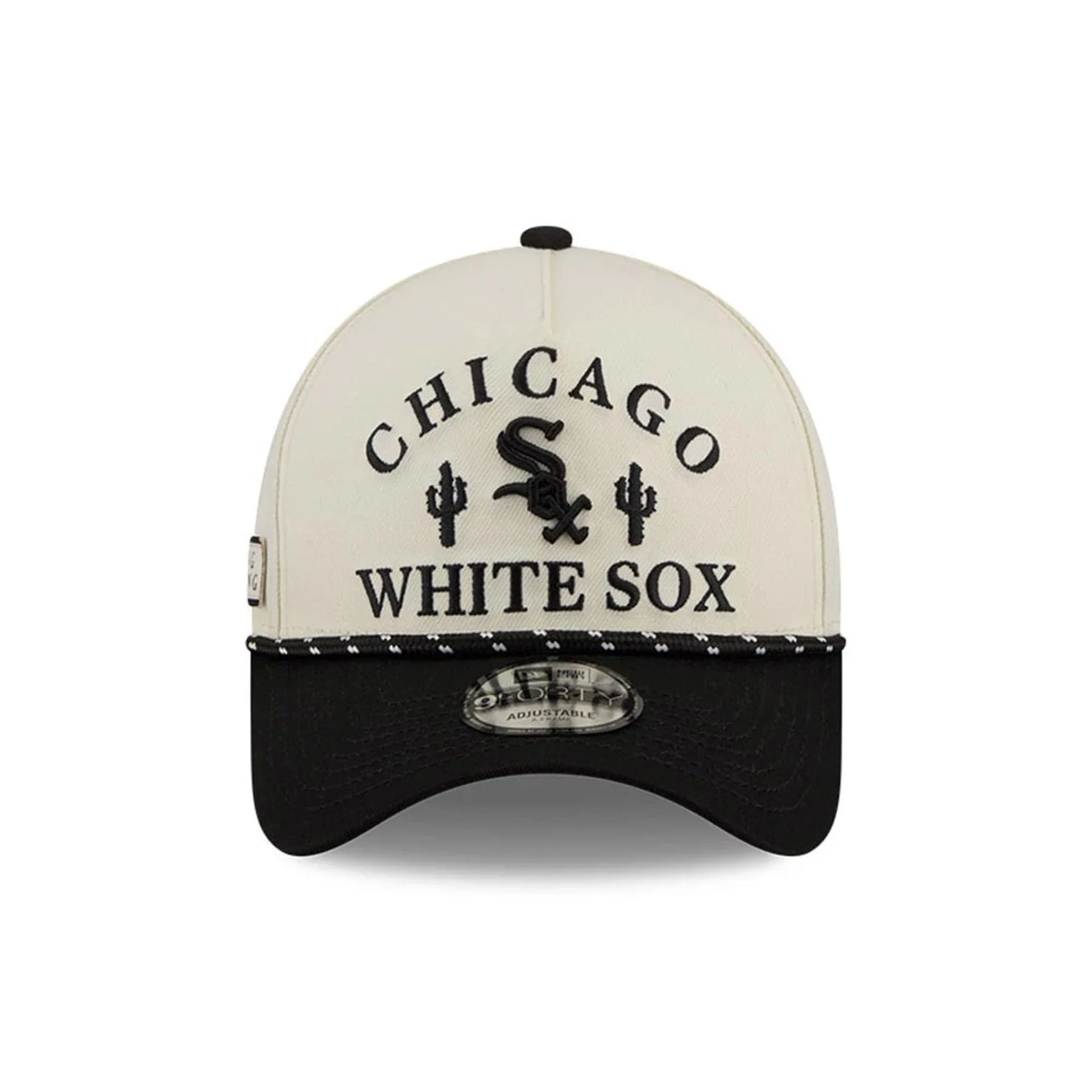 Chicago White Sox MLB Rope Black 9FORTY A-Frame Adjustable Cap - Image 3