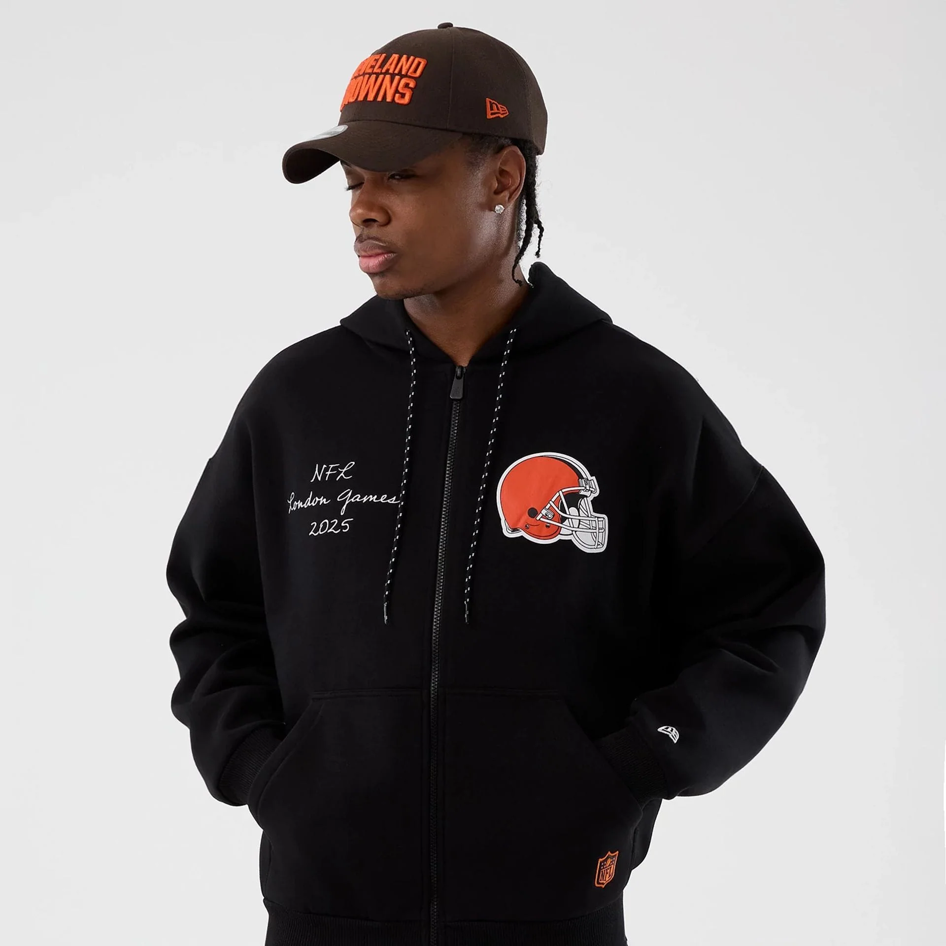 Cleveland Browns NFL International Series Games Black Full Zip Hoodie - Image 7