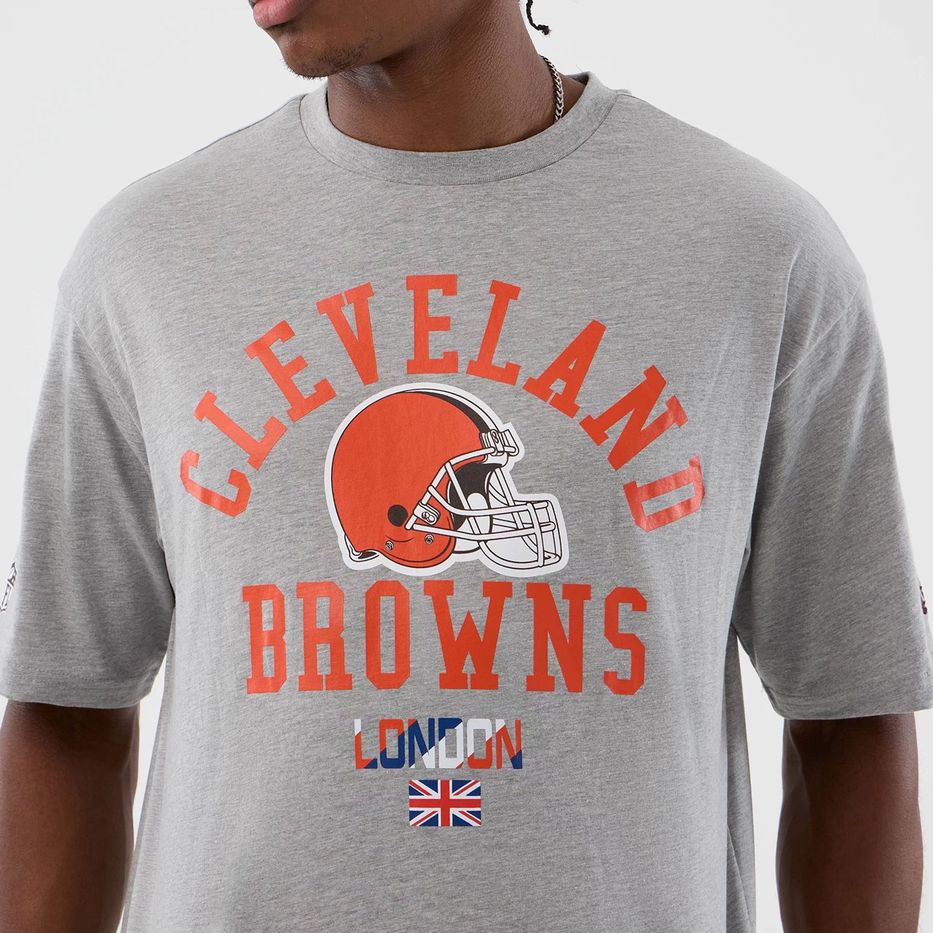 Cleveland Browns NFL International Series Games Grey Oversized T-Shirt - Image 3