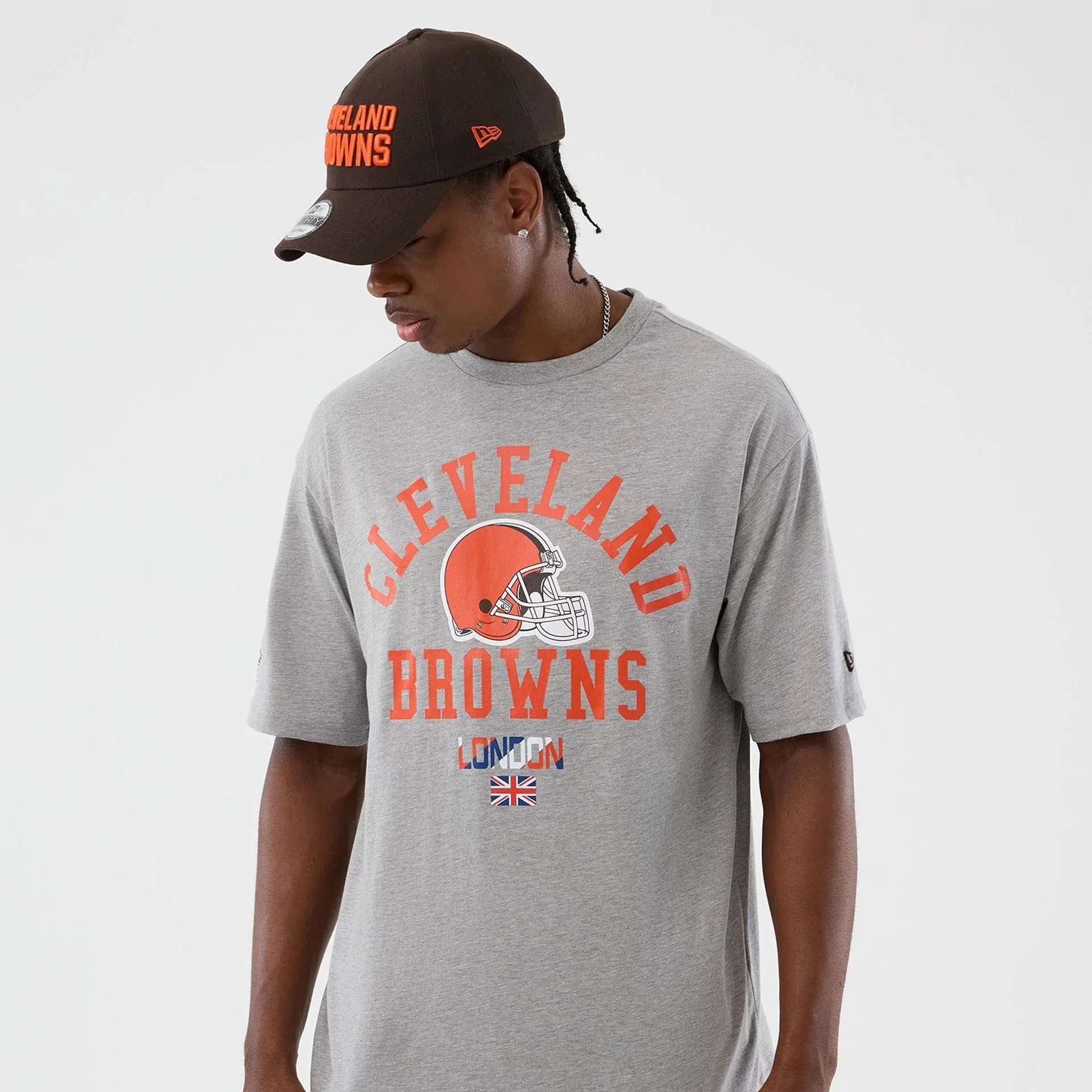 Cleveland Browns NFL International Series Games Grey Oversized T-Shirt - Image 5