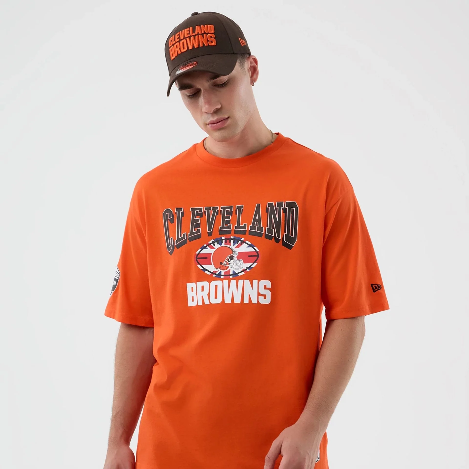 Cleveland Browns NFL International Series Games Orange Oversized T-Shirt - Image 3