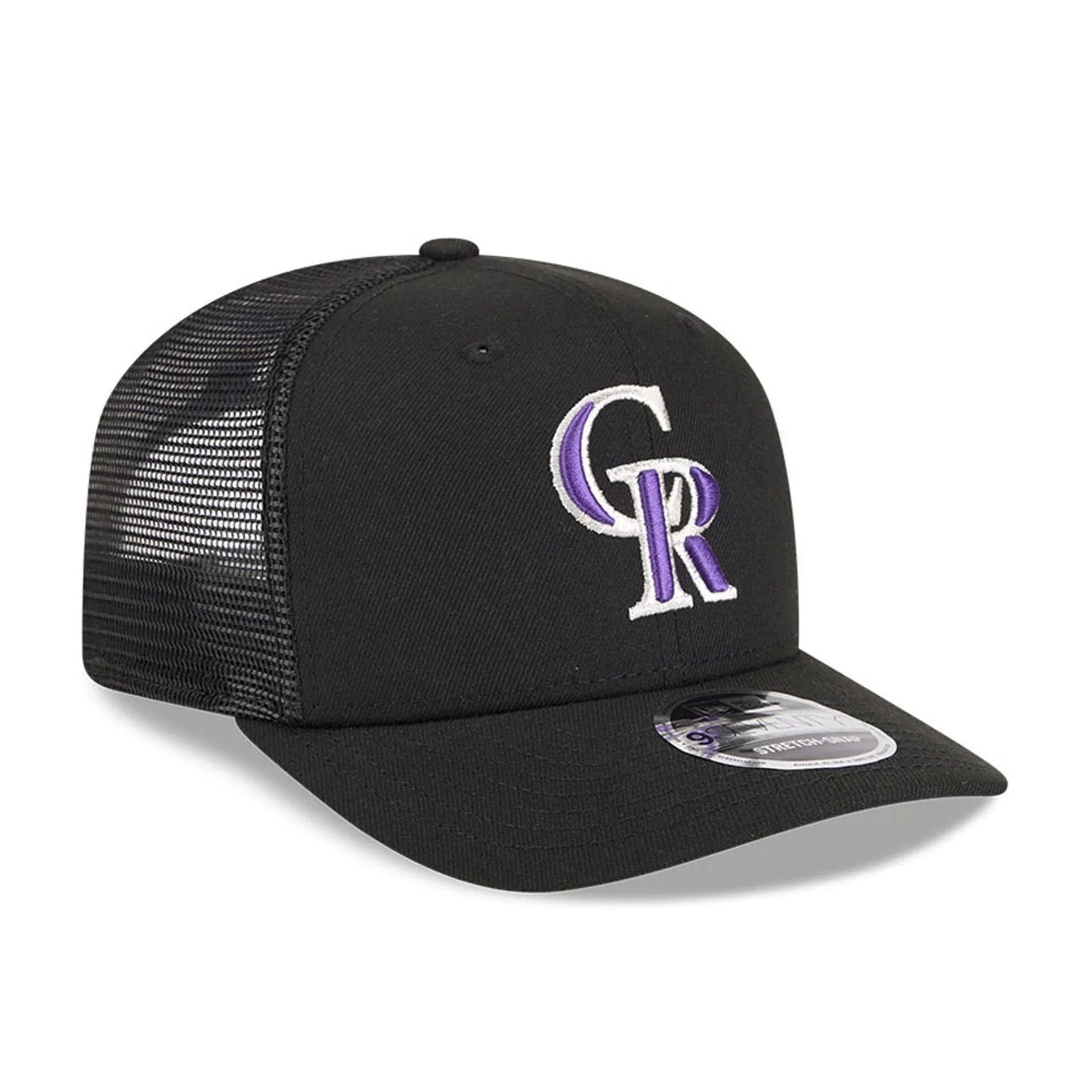 Colorado Rockies MLB Evergreen Black 9SEVENTY Stretch Snap Adjustable Cap - Image 4