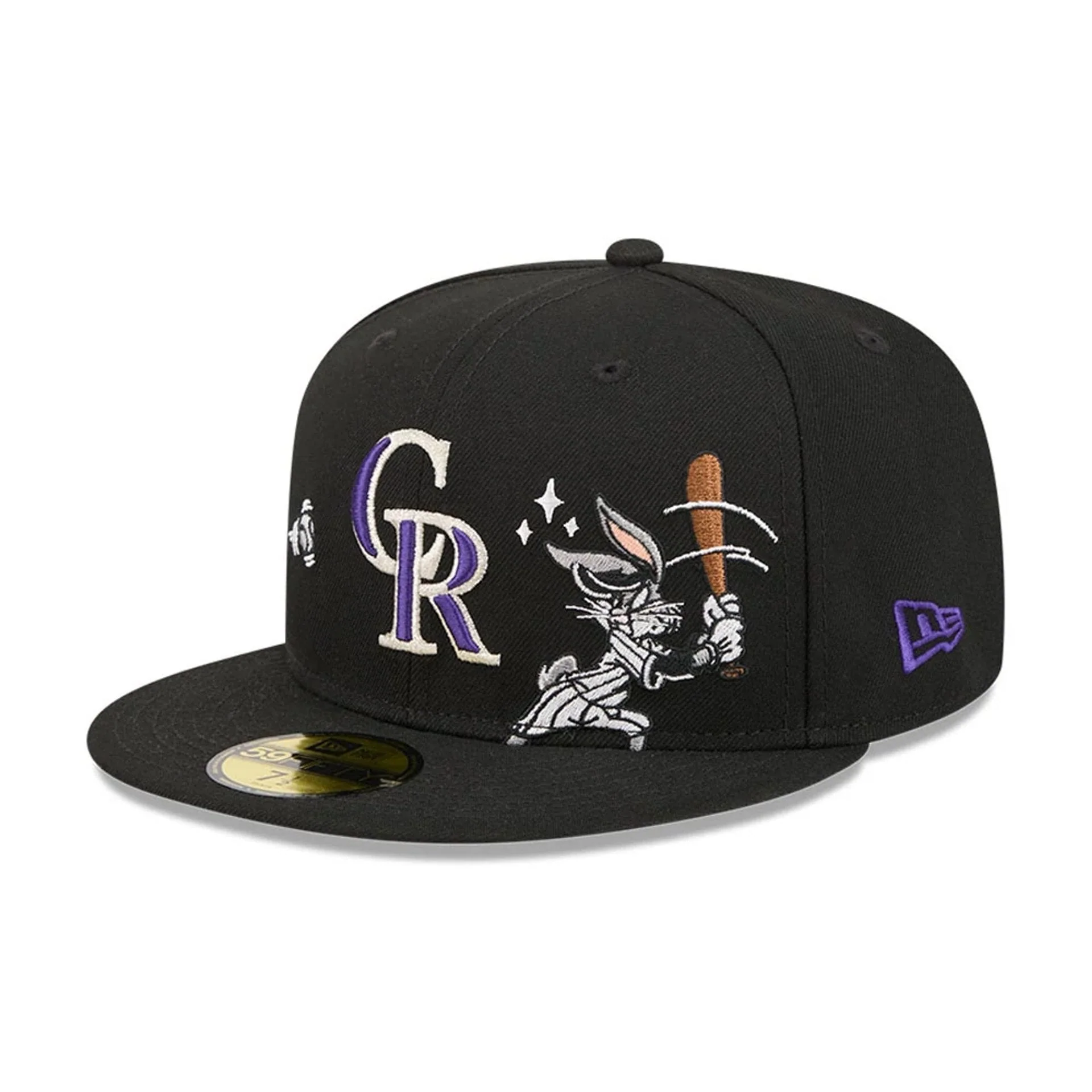 Colorado Rockies MLB X Looney Tunes Bugs Bunny Black 59FIFTY Fitted Cap - Image 4
