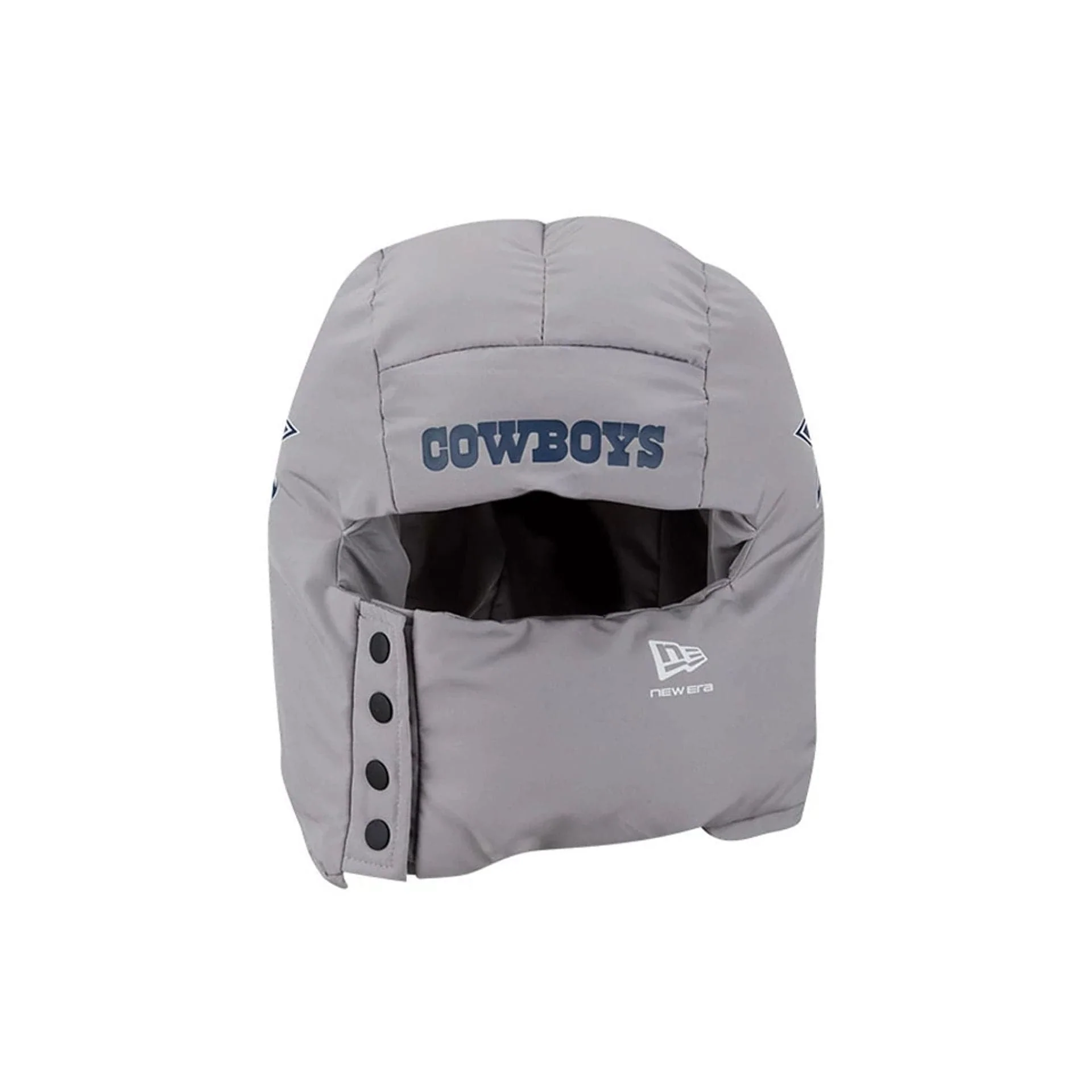 Dallas Cowboys NFL Puffer Helmet Grey Trapper Hat - Image 2