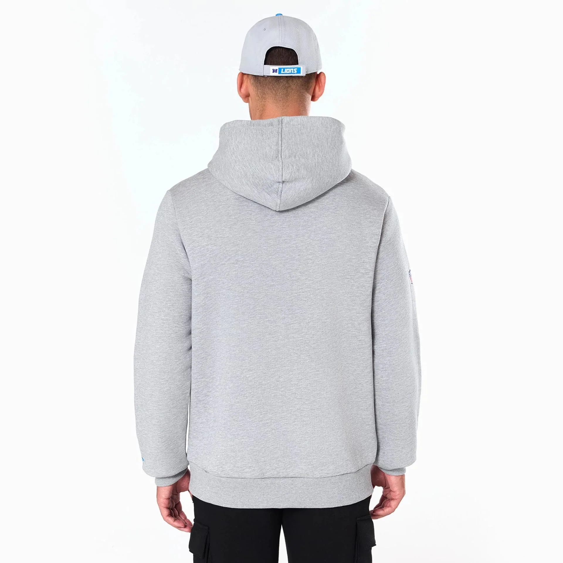 Detroit Lions NFL Grey Pullover Hoodie - Image 7