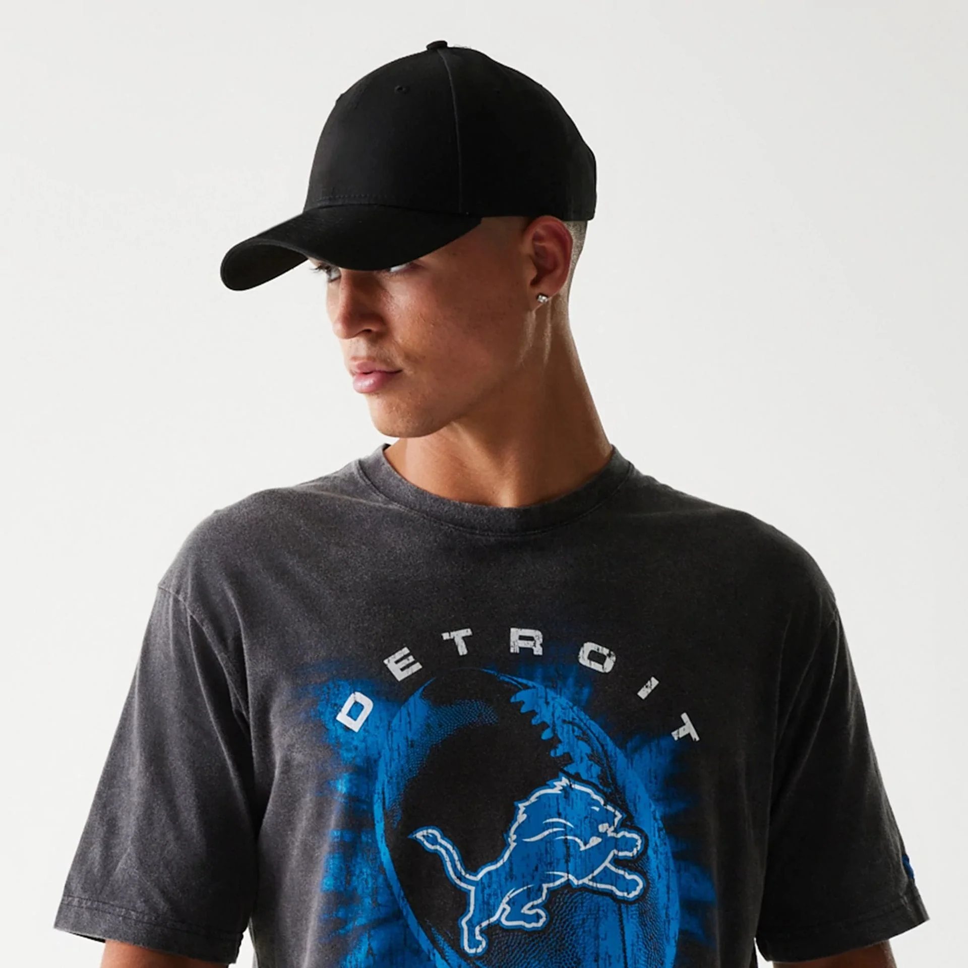 Detroit Lions NFL Sport Night Black T-Shirt - Image 4